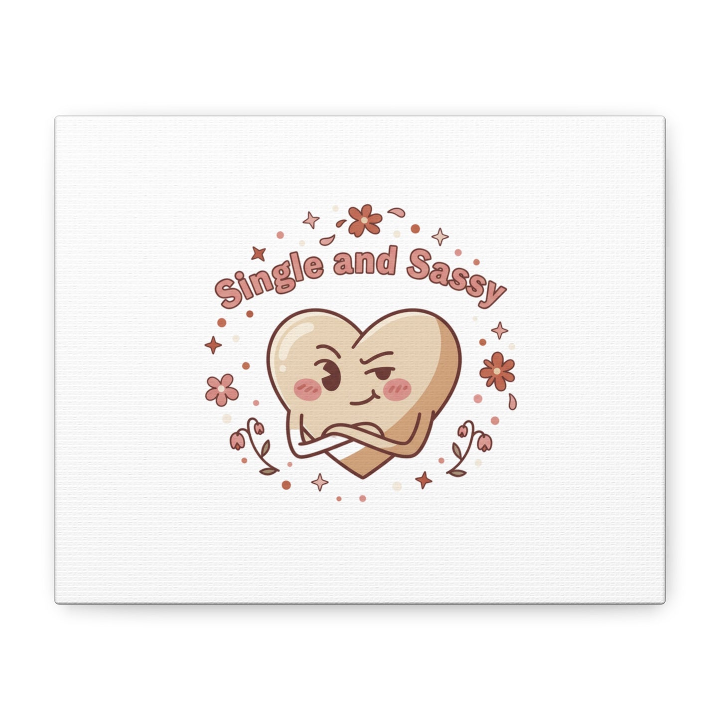 Single and Sassy Heart Canvas | Anti‑Valentine, Pastel Cynic Wall Art