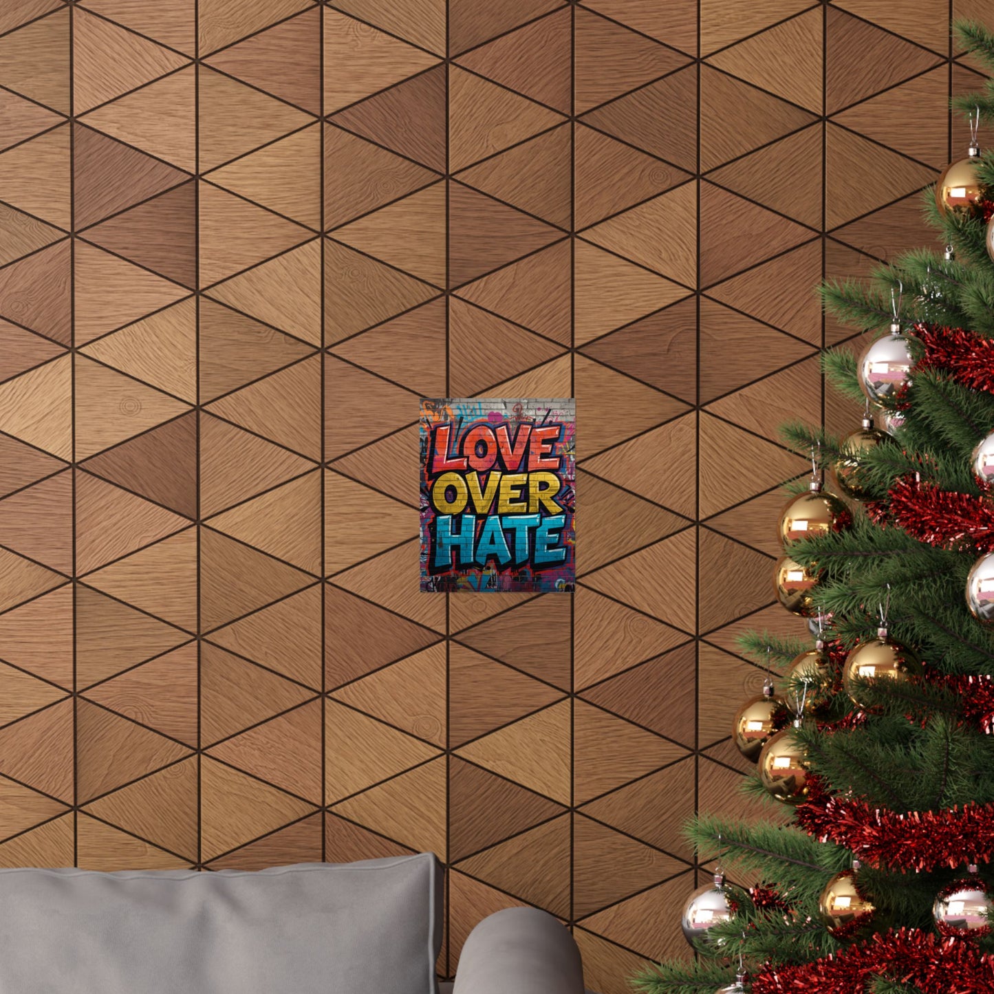 Love Over Hate Matte Poster — Bold Graffiti Street Art Wall Print