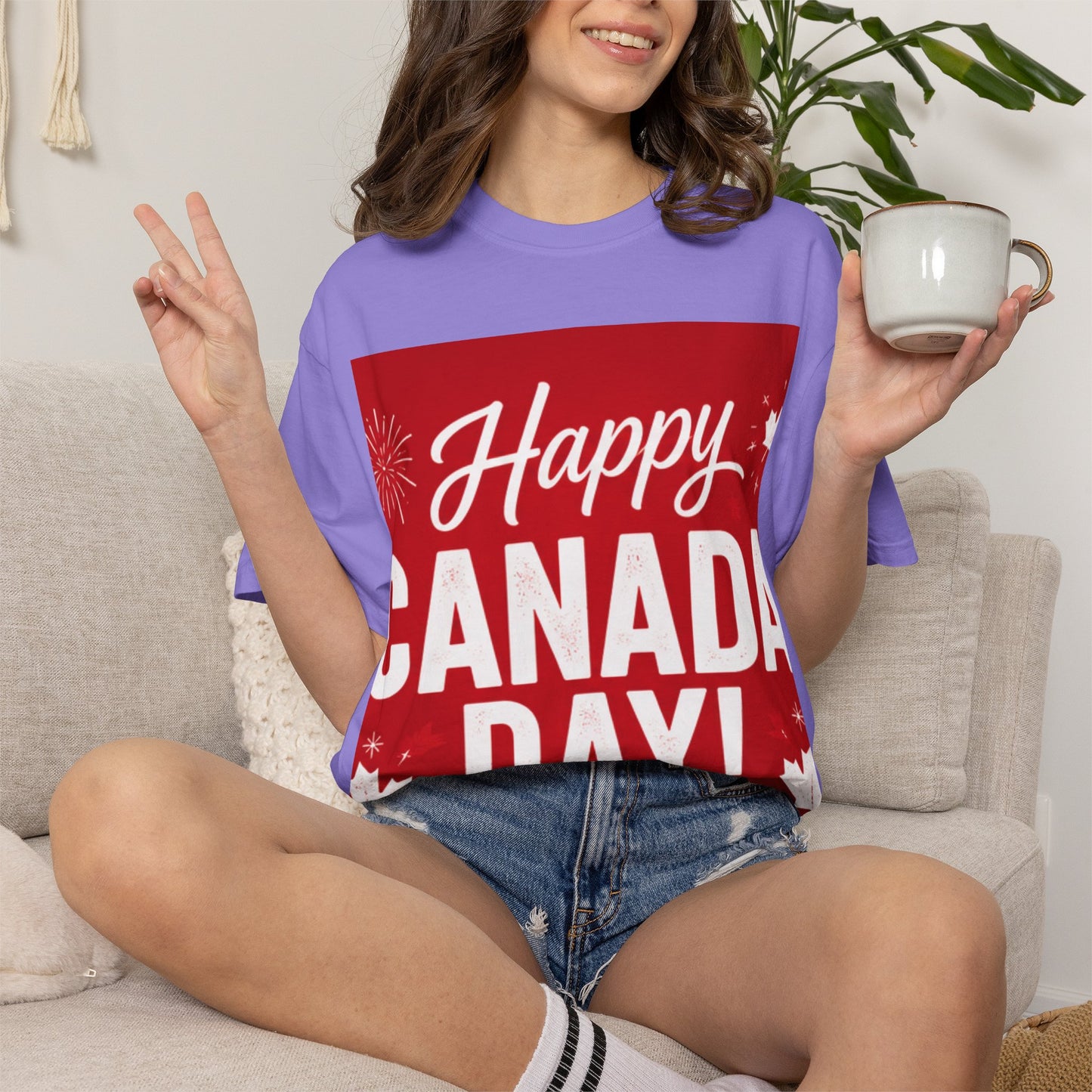 Happy Canada Day T-Shirt — Red Maple Leaf Canada Day Tee