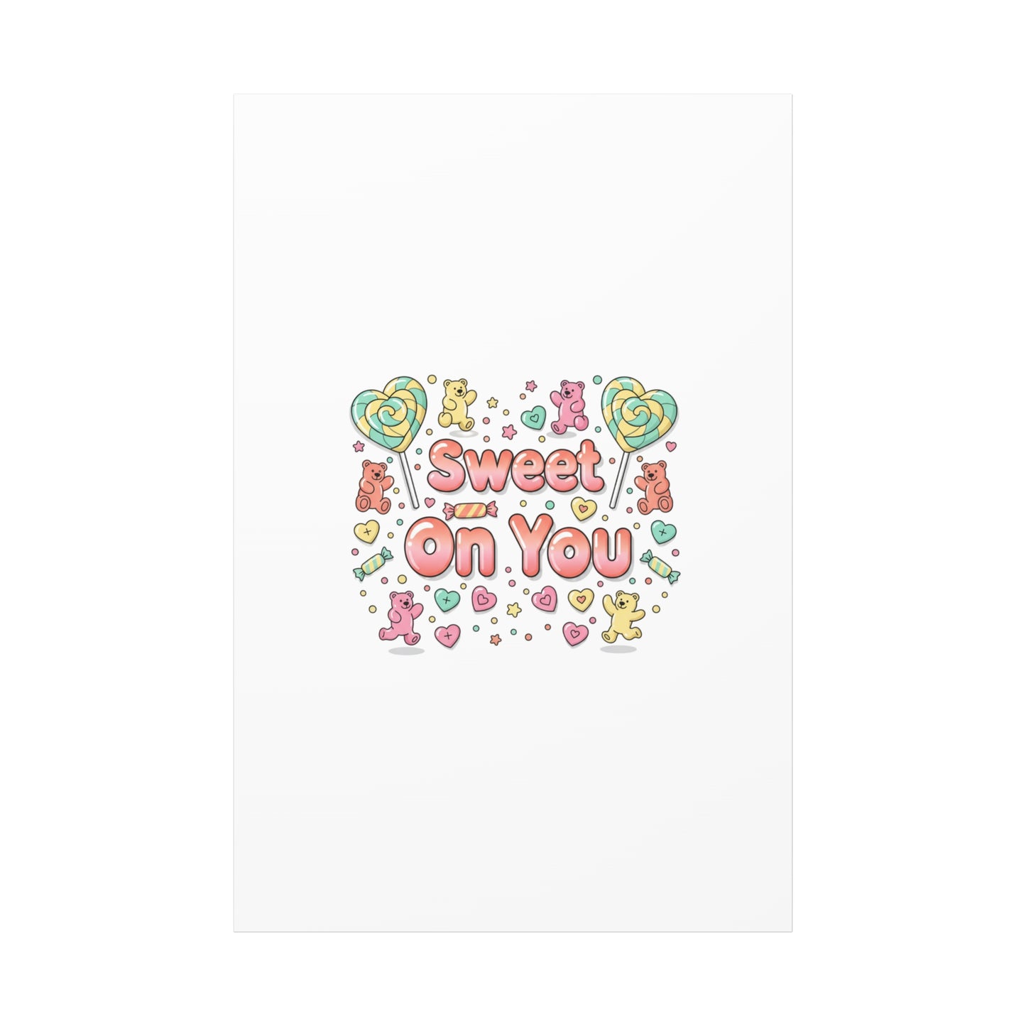 Sweet On You Canvas | Valentine Candycore heart candy pattern, pastel snackcore art