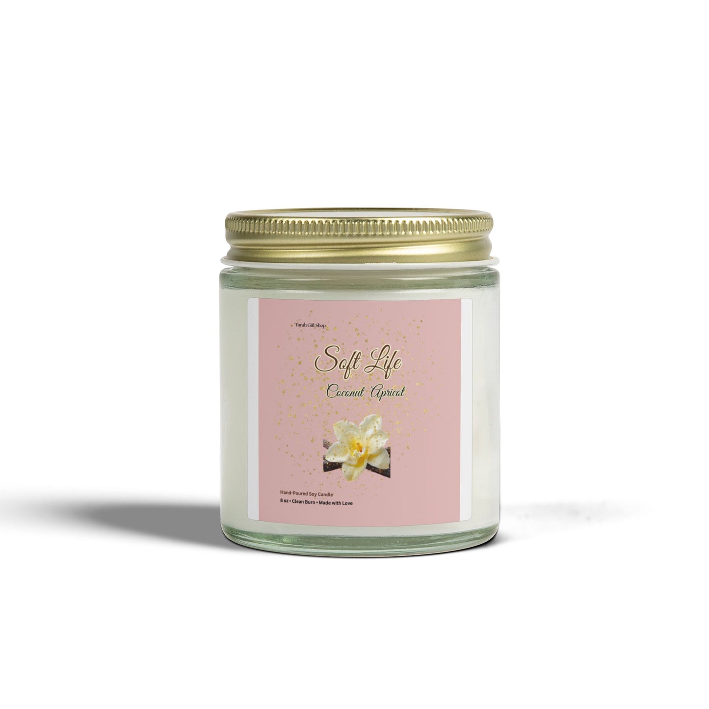 Coconut Apricot Scented Candle (4oz/9oz) - Tropical Vanilla Floral Soy Jar