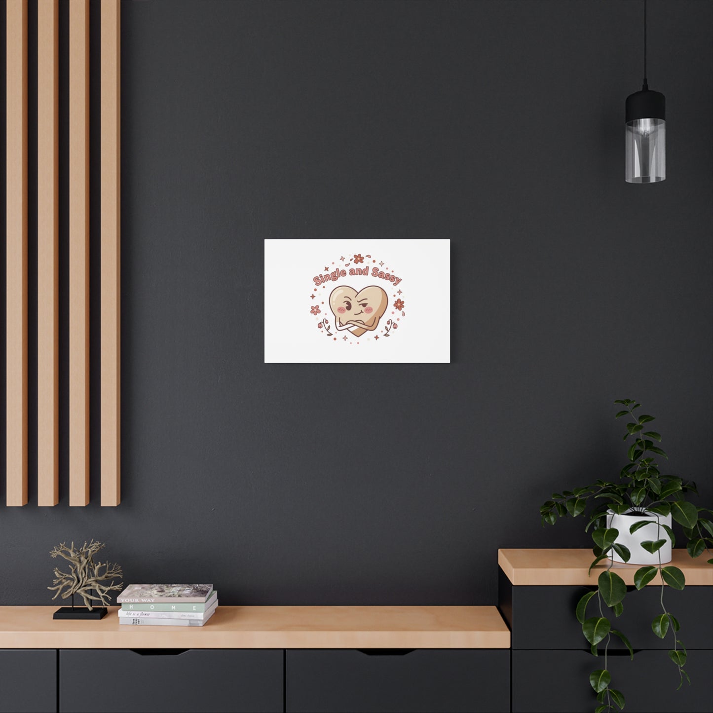 Single and Sassy Heart Canvas | Anti‑Valentine, Pastel Cynic Wall Art