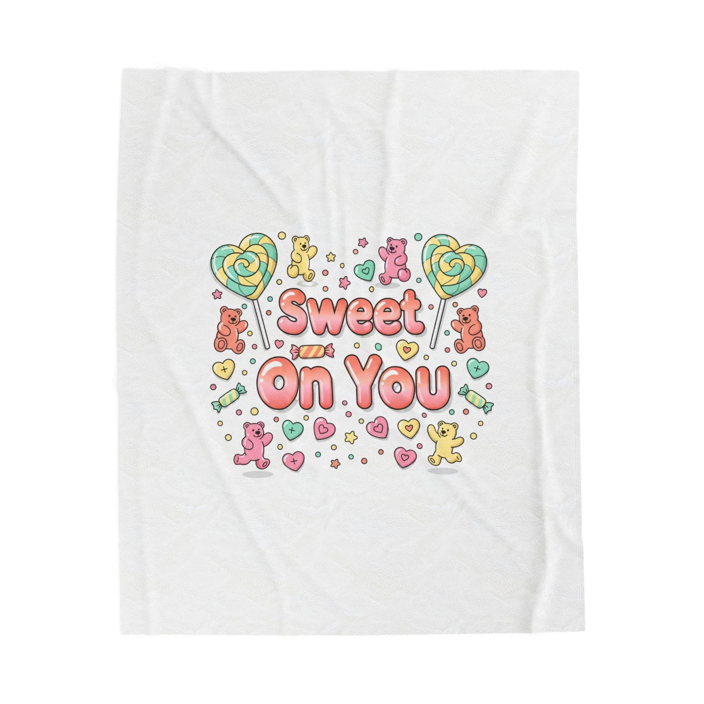 Sweet On You Plush Blanket | Candycore Valentine heart candy pattern