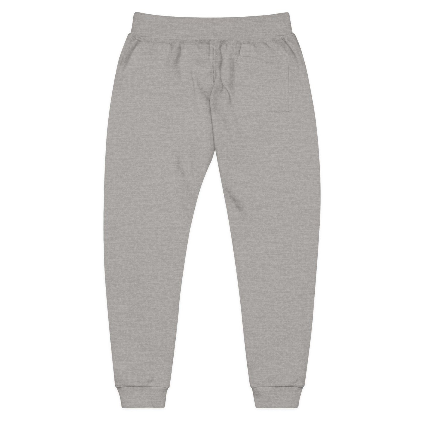 Embroidered Star Patch Sweatpants — White Fleece Joggers
