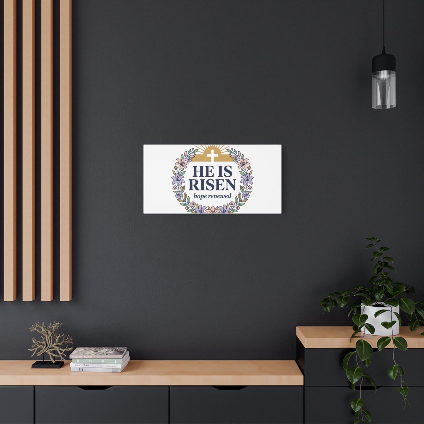 He Is Risen Canvas | Christian Easter Wall Art, Resurrection Scripture