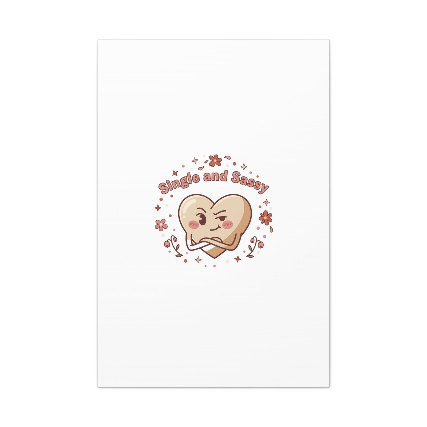 Single and Sassy Heart Canvas | Anti‑Valentine, Pastel Cynic Wall Art
