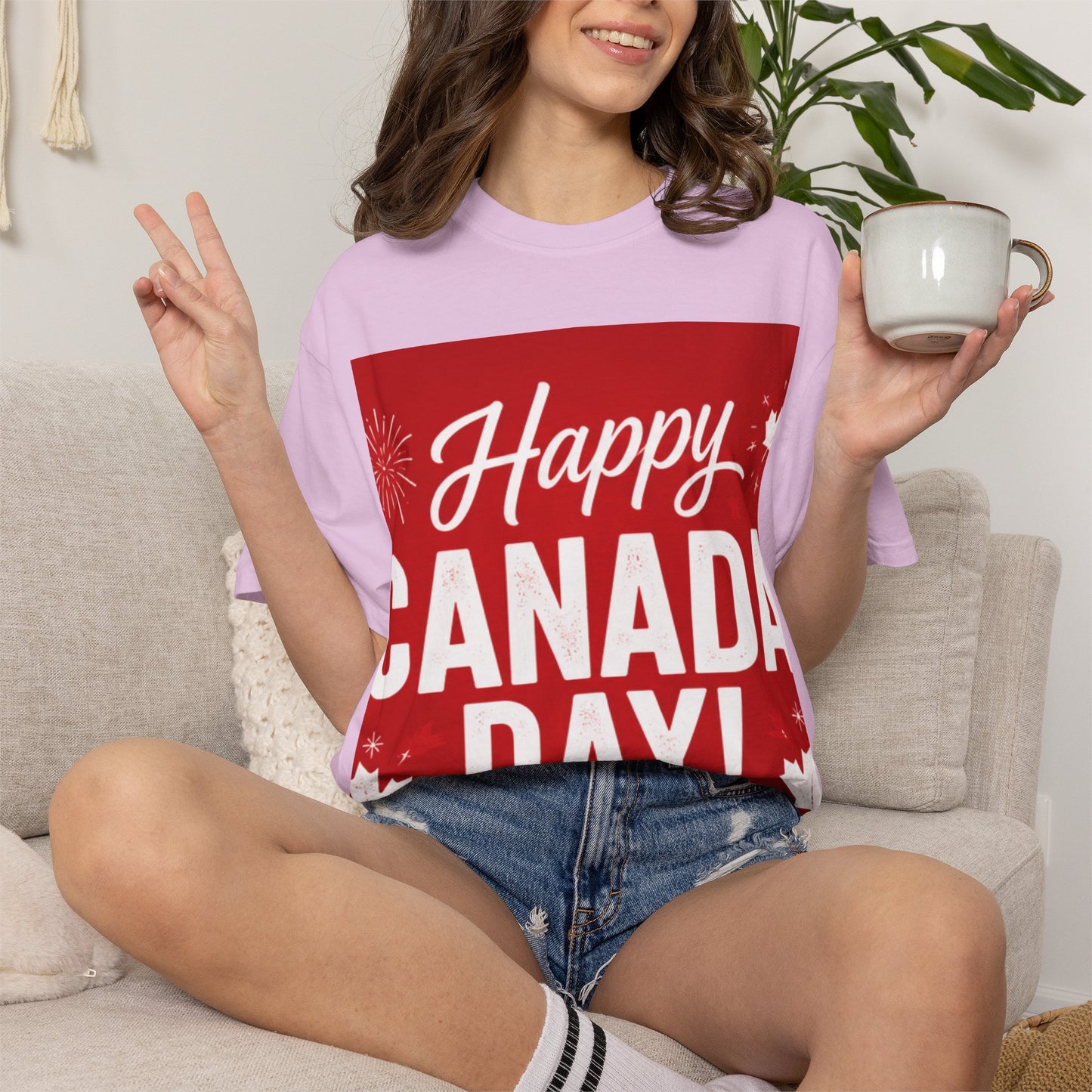 Happy Canada Day T-Shirt — Red Maple Leaf Canada Day Tee