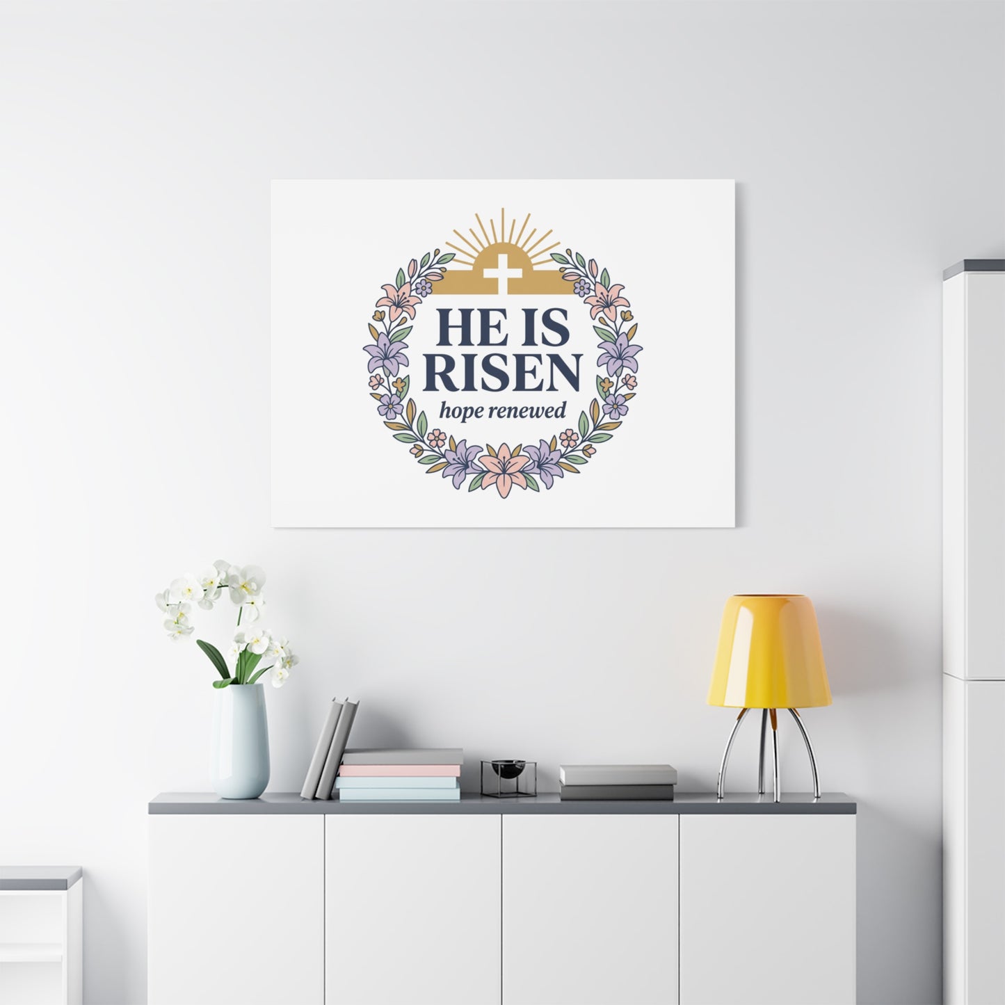 He Is Risen Canvas | Christian Easter Wall Art, Resurrection Scripture