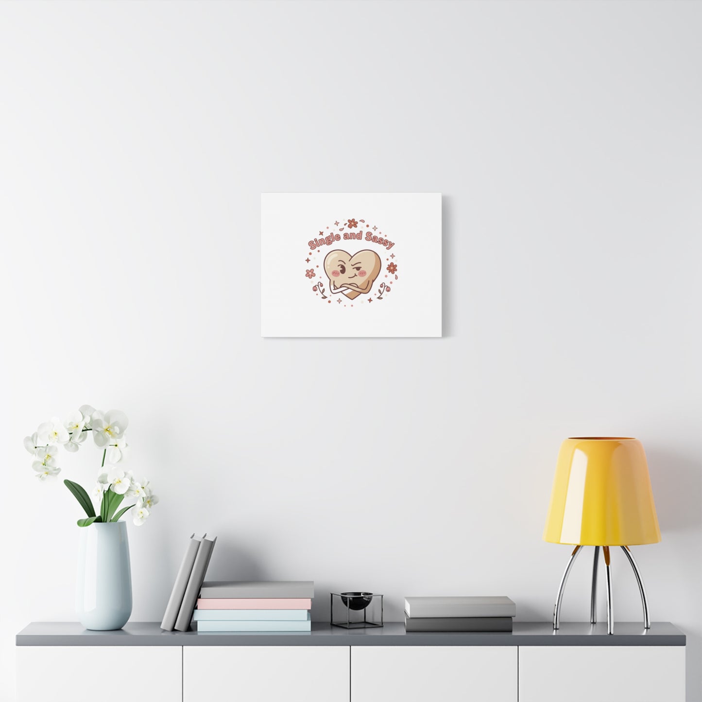 Single and Sassy Heart Canvas | Anti‑Valentine, Pastel Cynic Wall Art