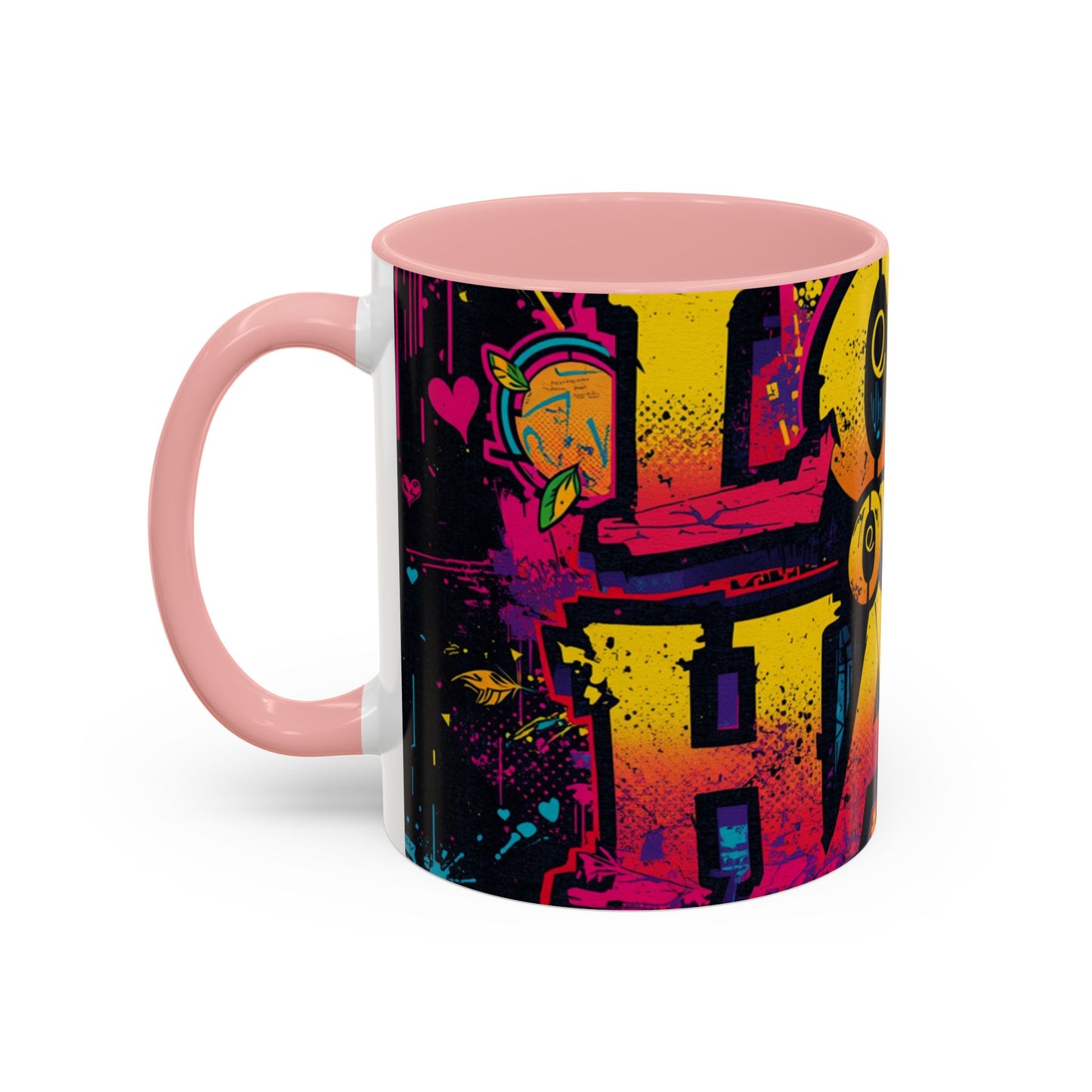 Love Over Hate Accent Coffee Mug — 11/15 oz Inspirational Ceramic Mug