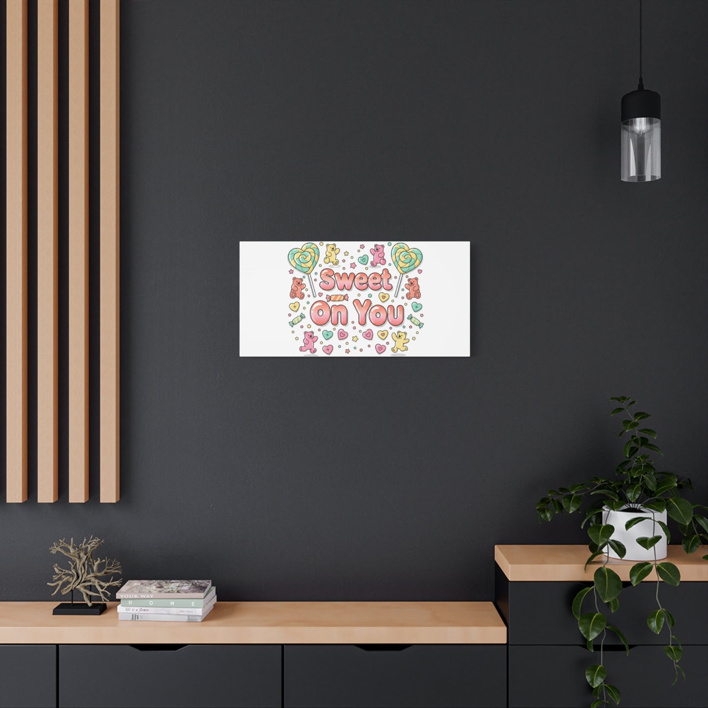 Sweet On You Canvas | Valentine Candycore heart candy pattern, pastel snackcore art