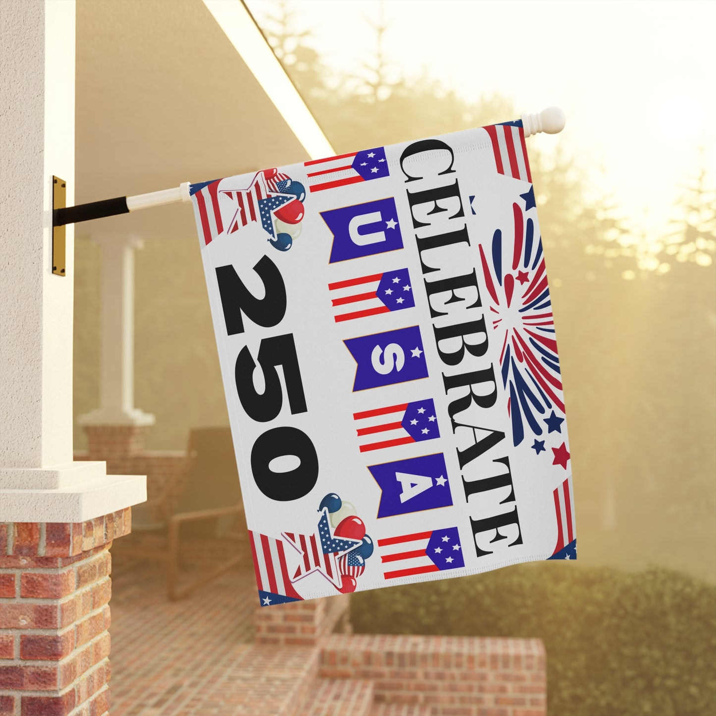 Celebrate USA 250 Garden Flag | Patriotic Garden Banner, 4th of July Outdoor Decor