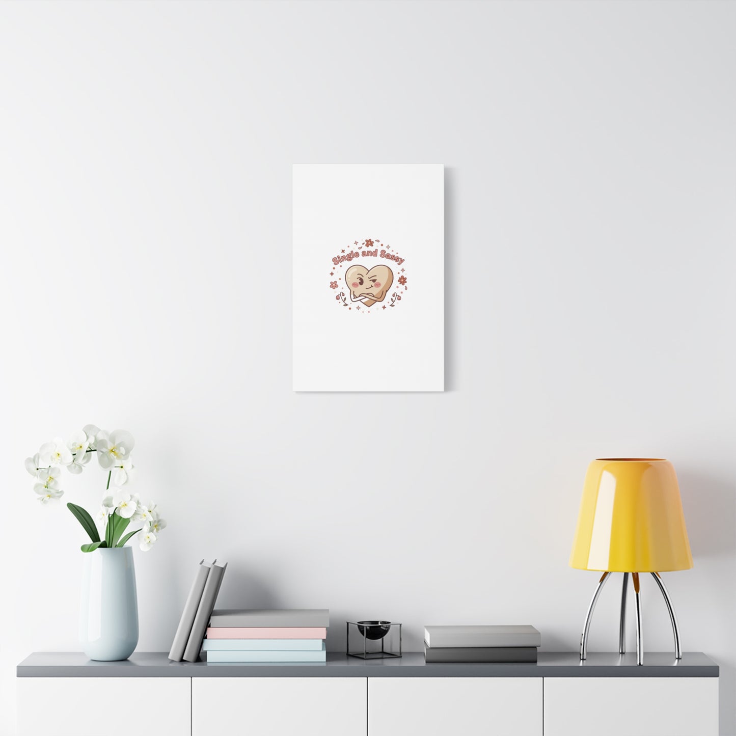 Single and Sassy Heart Canvas | Anti‑Valentine, Pastel Cynic Wall Art