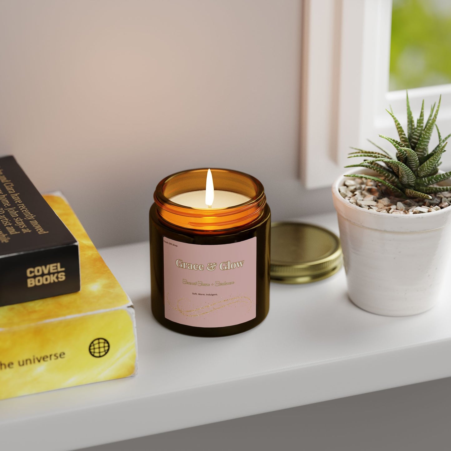 Coconut Apricot Scented Candle (4oz/9oz) – Grace & Glow Jar