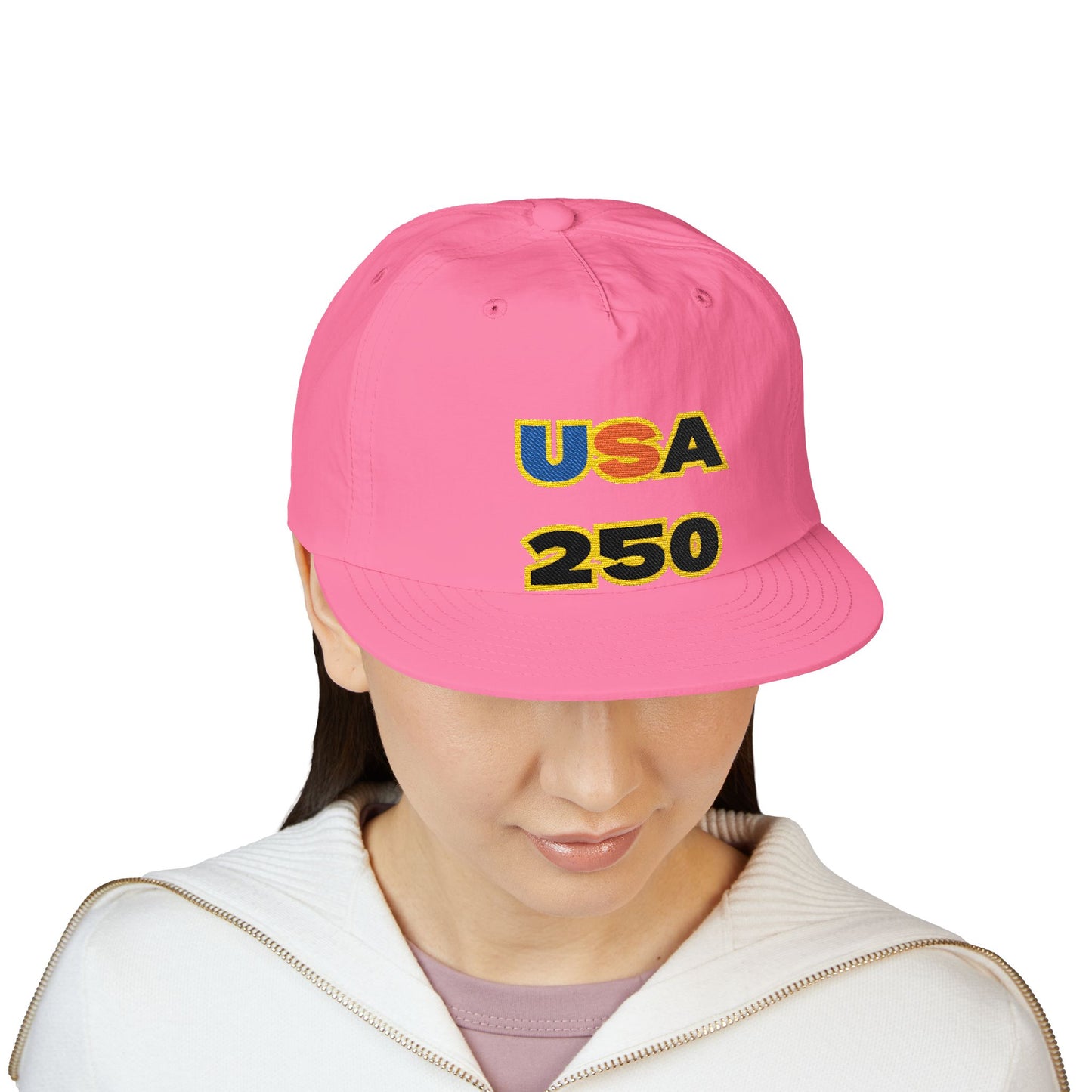 USA 250 Surf Cap | Embroidered Trucker Hat, White Snapback