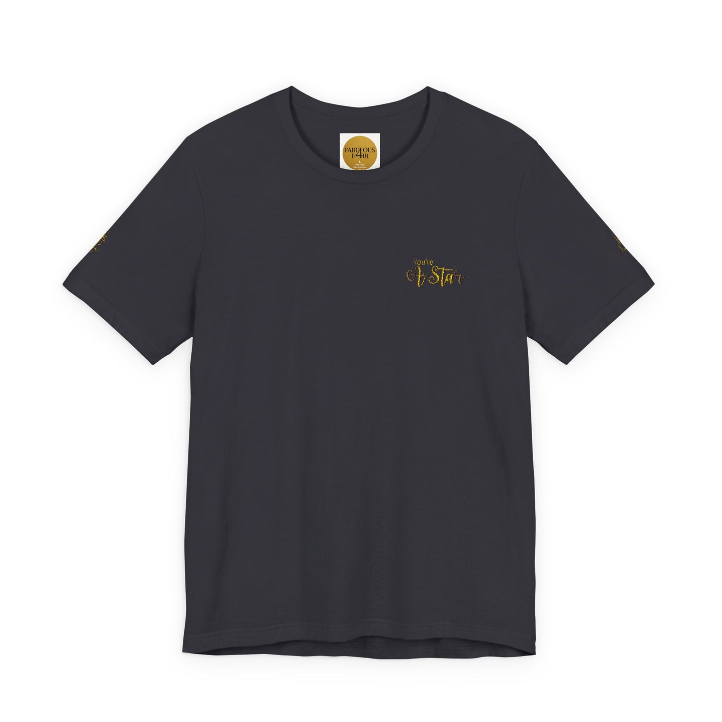 White Bee Graphic Tee — Small Chest & Sleeve Floral Bee Design