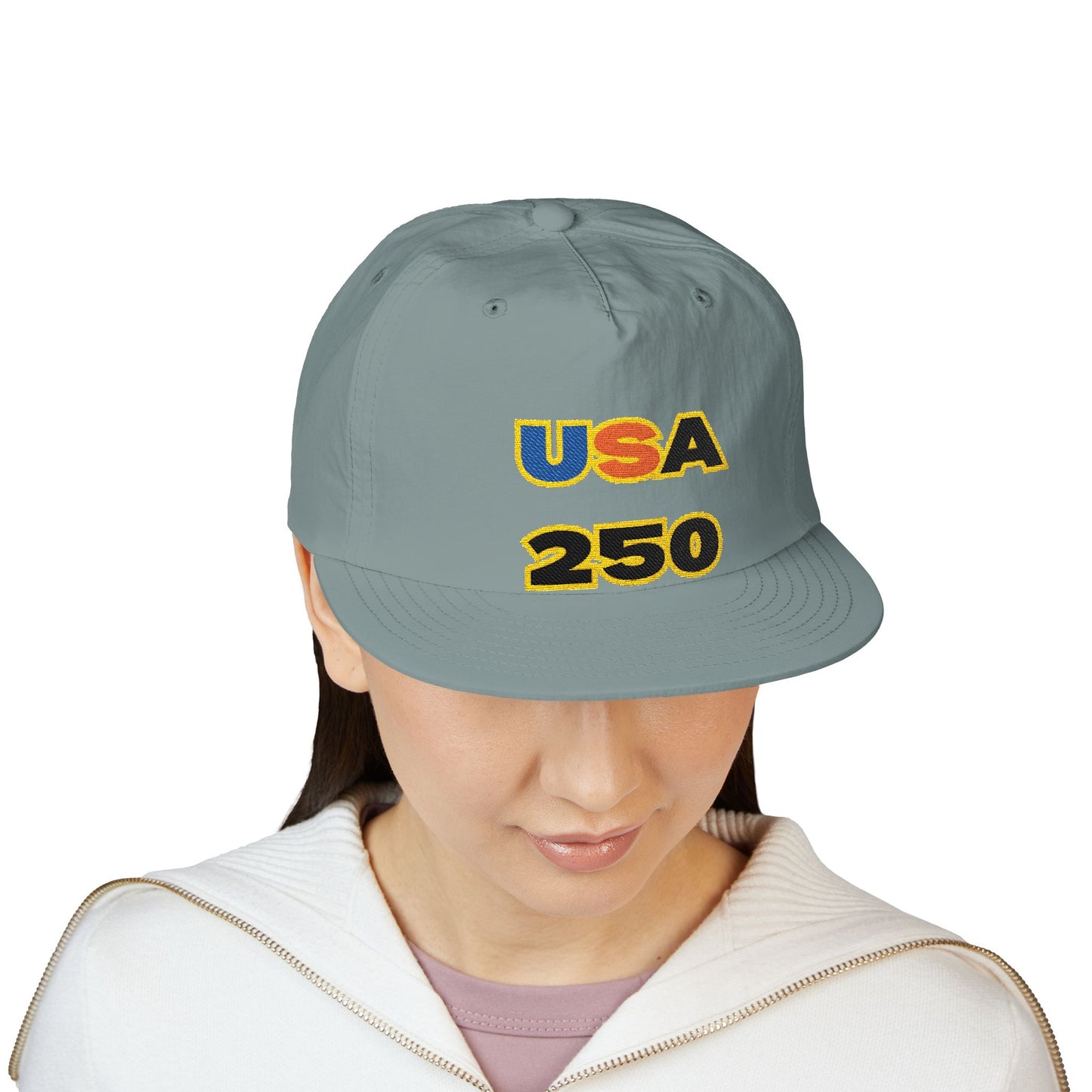 USA 250 Surf Cap | Embroidered Trucker Hat, White Snapback