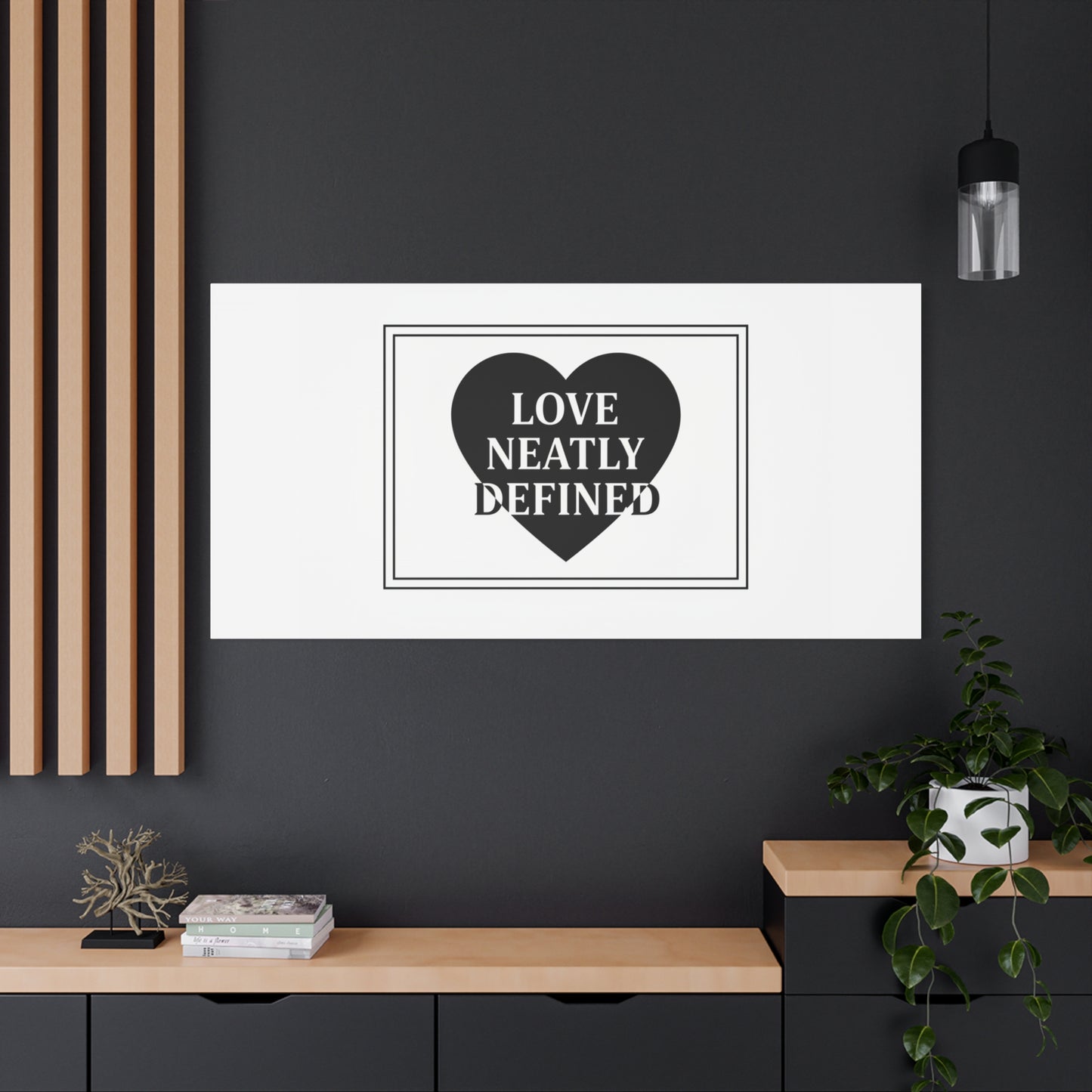 Love Neatly Defined Canvas, editorial black and white love print | elegant typography poster