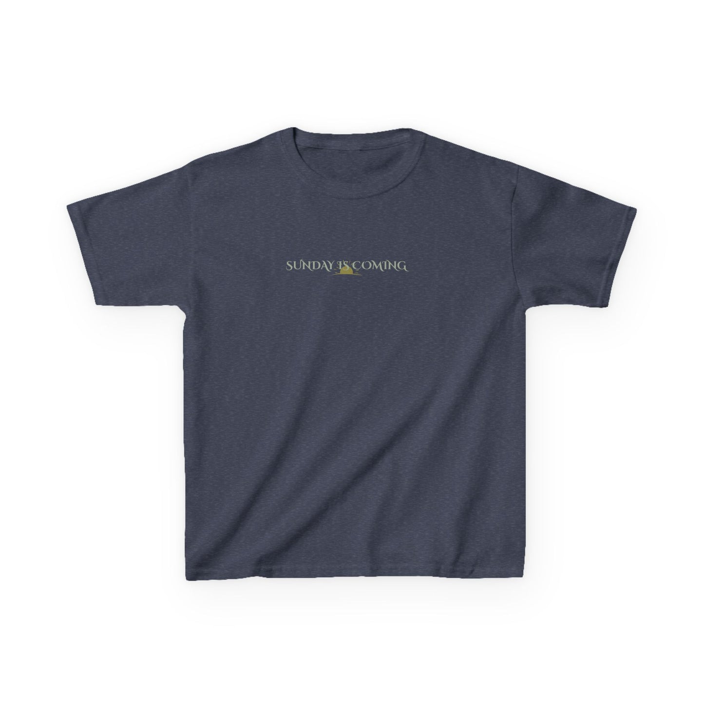 Kids Tee — Minimal "Always Be Curious" Rainbow Text