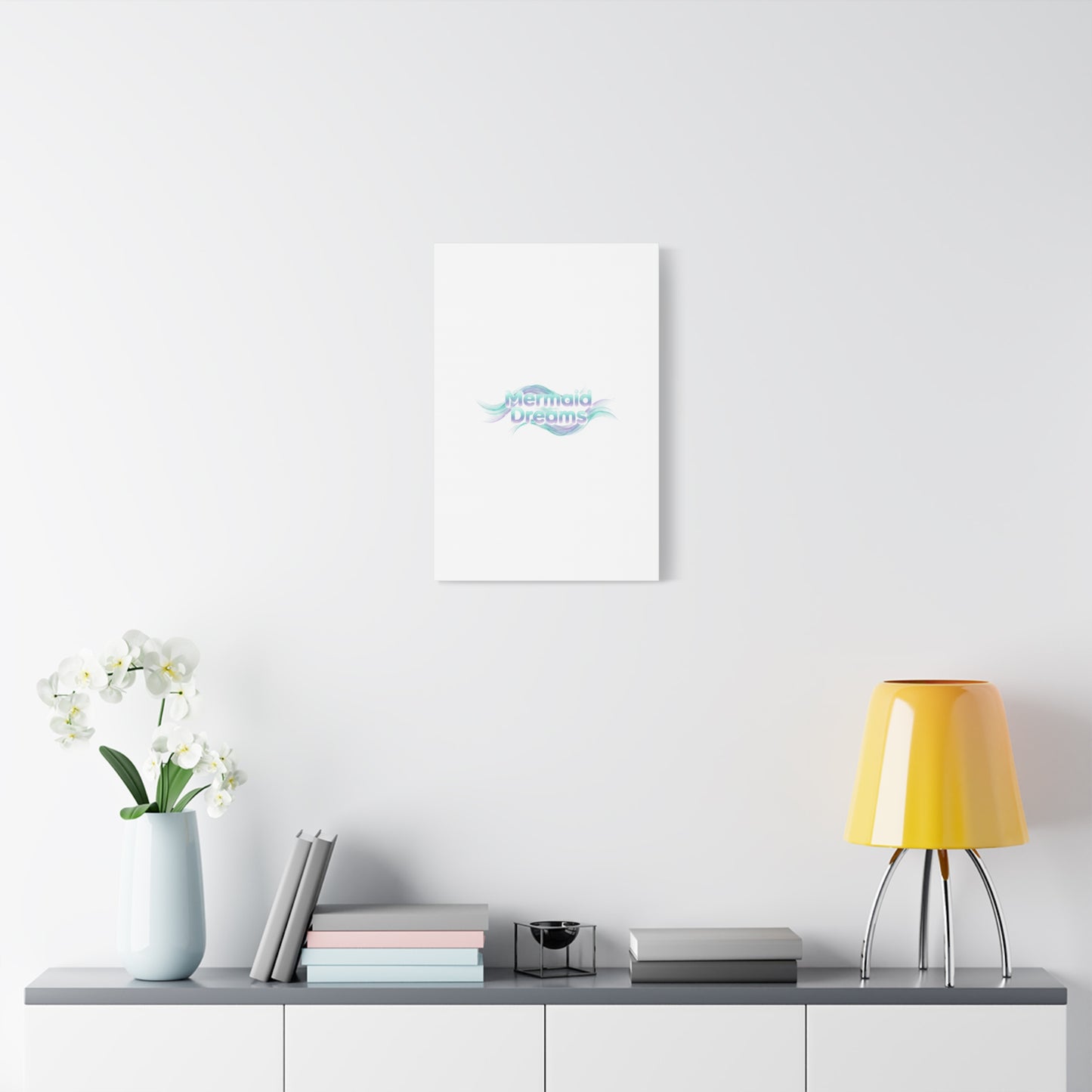 Mermaid Dreams Matte Canvas | iridescent text, pearly word accent