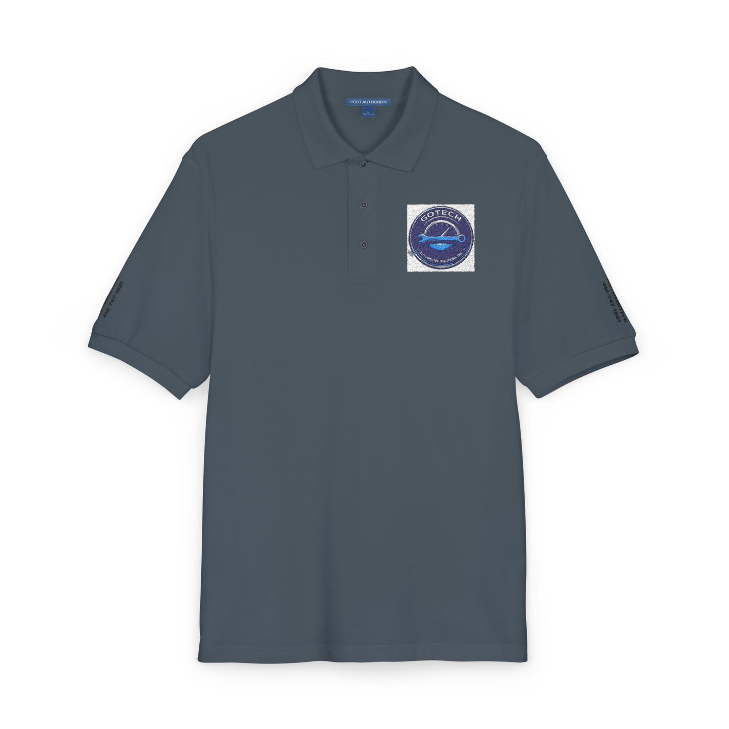 Embroidered Blue Ripple Logo Polo