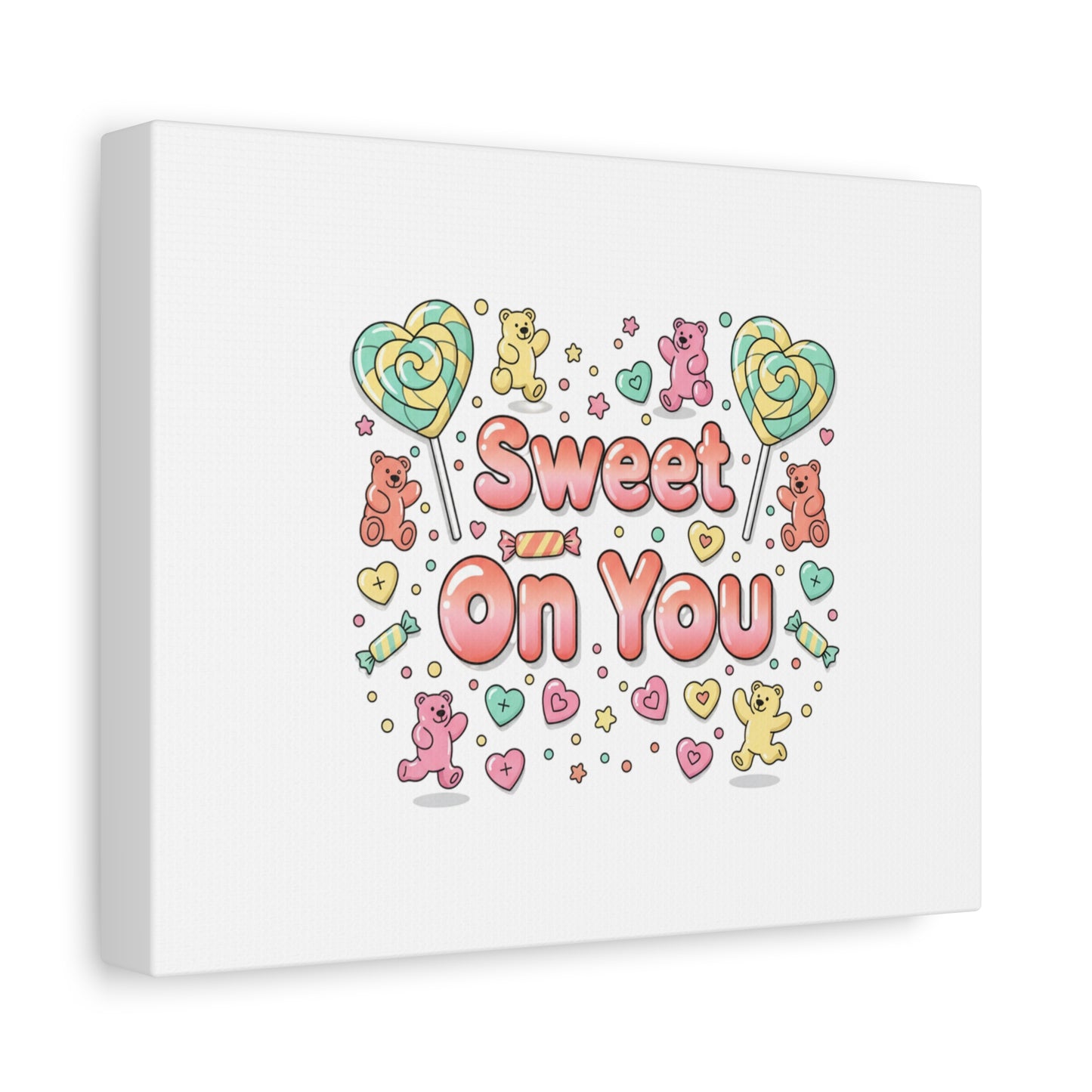 Sweet On You Canvas | Valentine Candycore heart candy pattern, pastel snackcore art