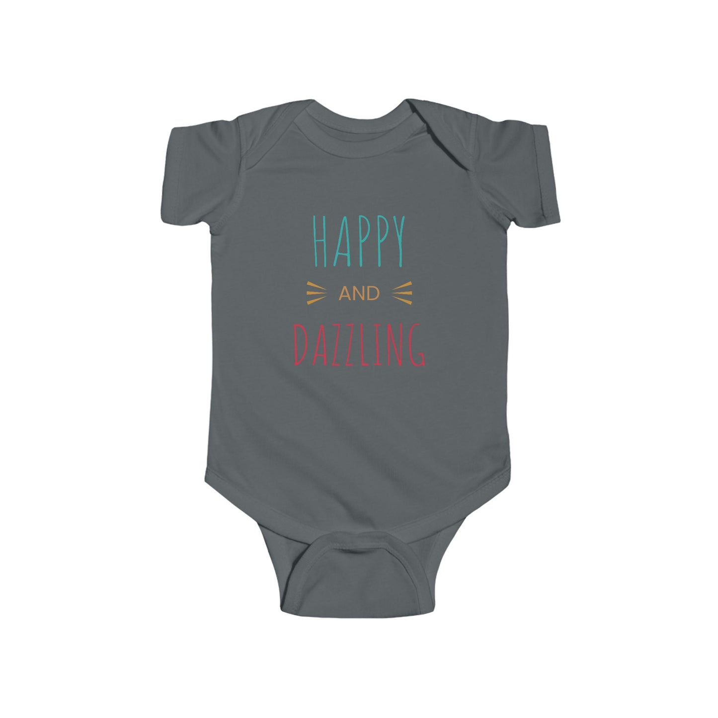 Happy and Dazzling Baby Bodysuit — Infant Onesie with Colorful Typography
