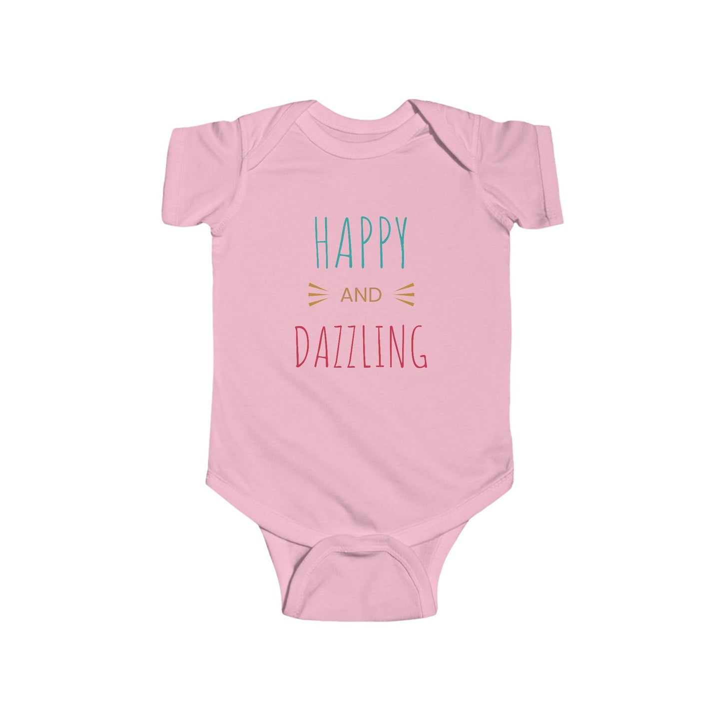 Happy and Dazzling Baby Bodysuit — Infant Onesie with Colorful Typography
