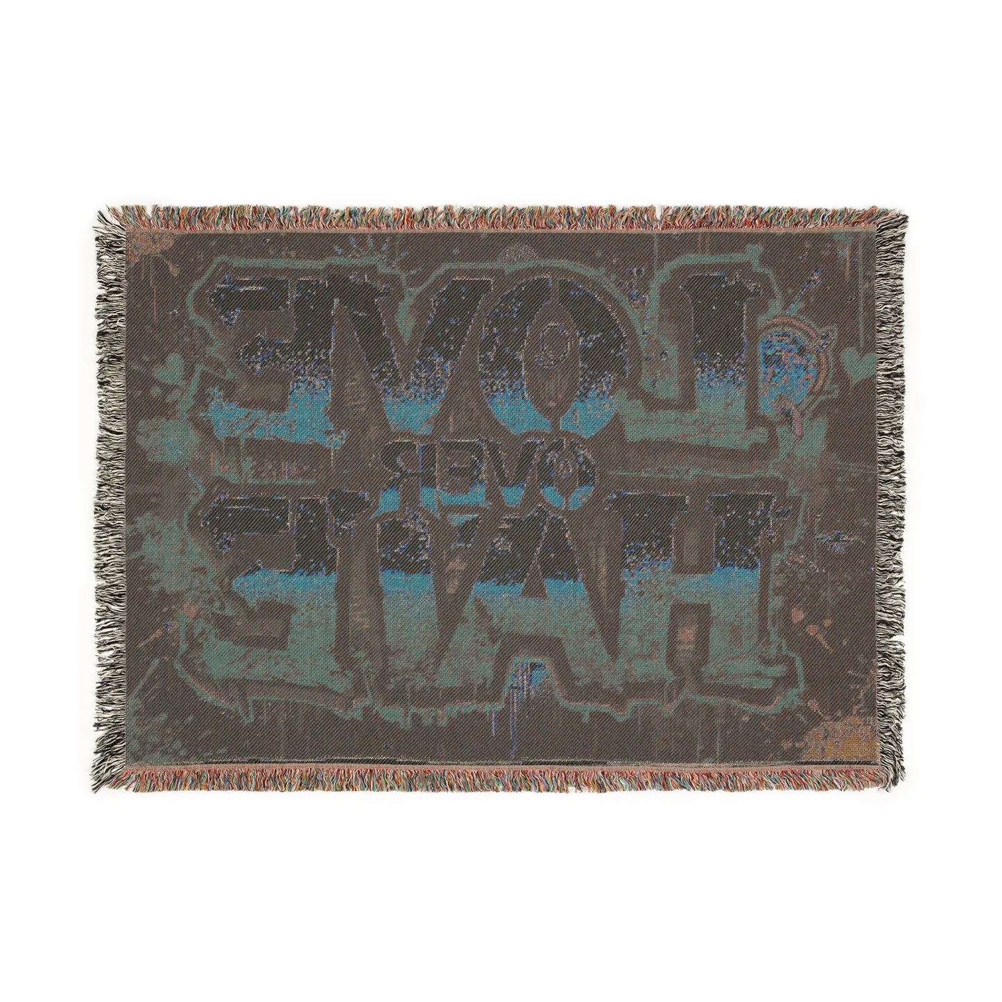 Love over Hate Woven Blanket
