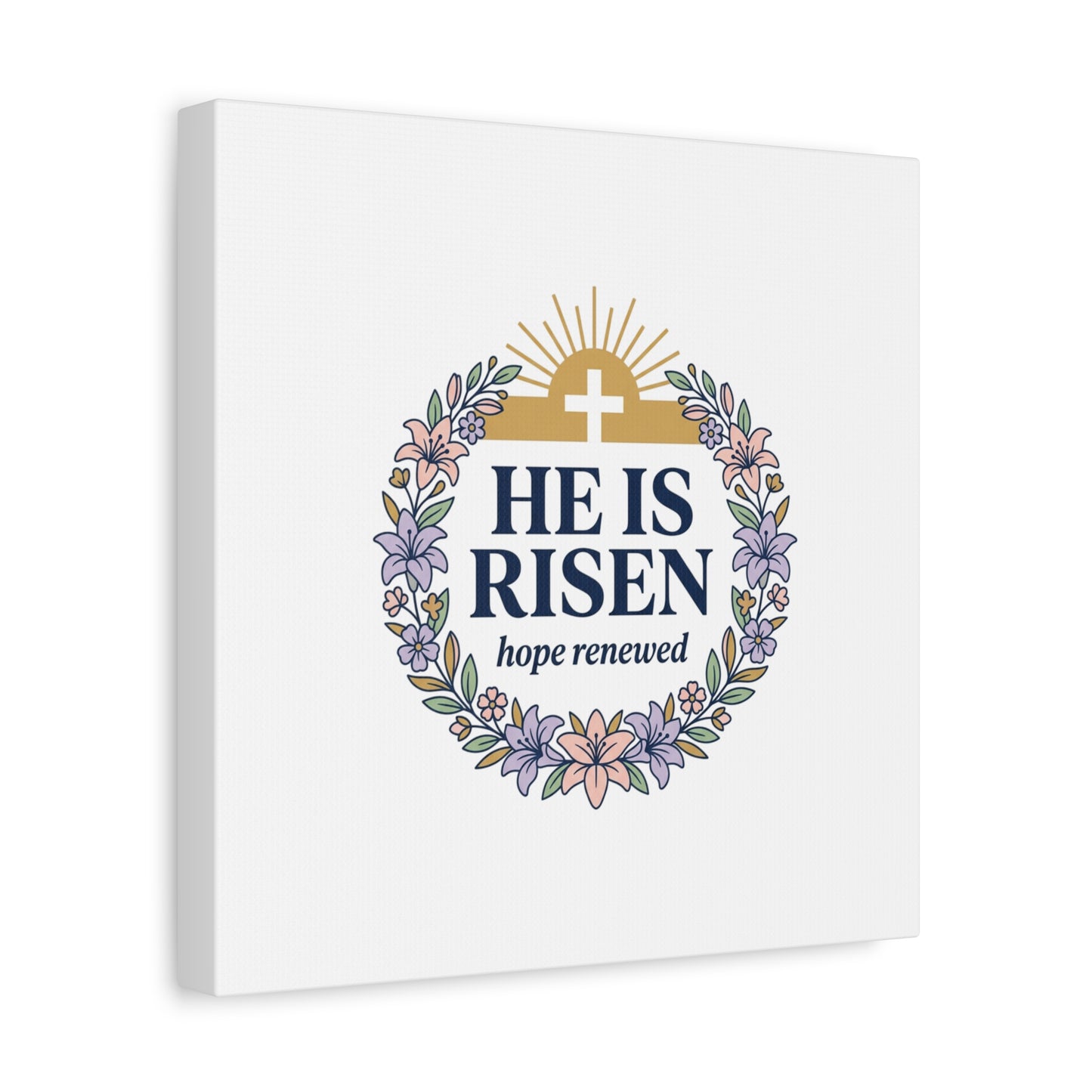 He Is Risen Canvas | Christian Easter Wall Art, Resurrection Scripture