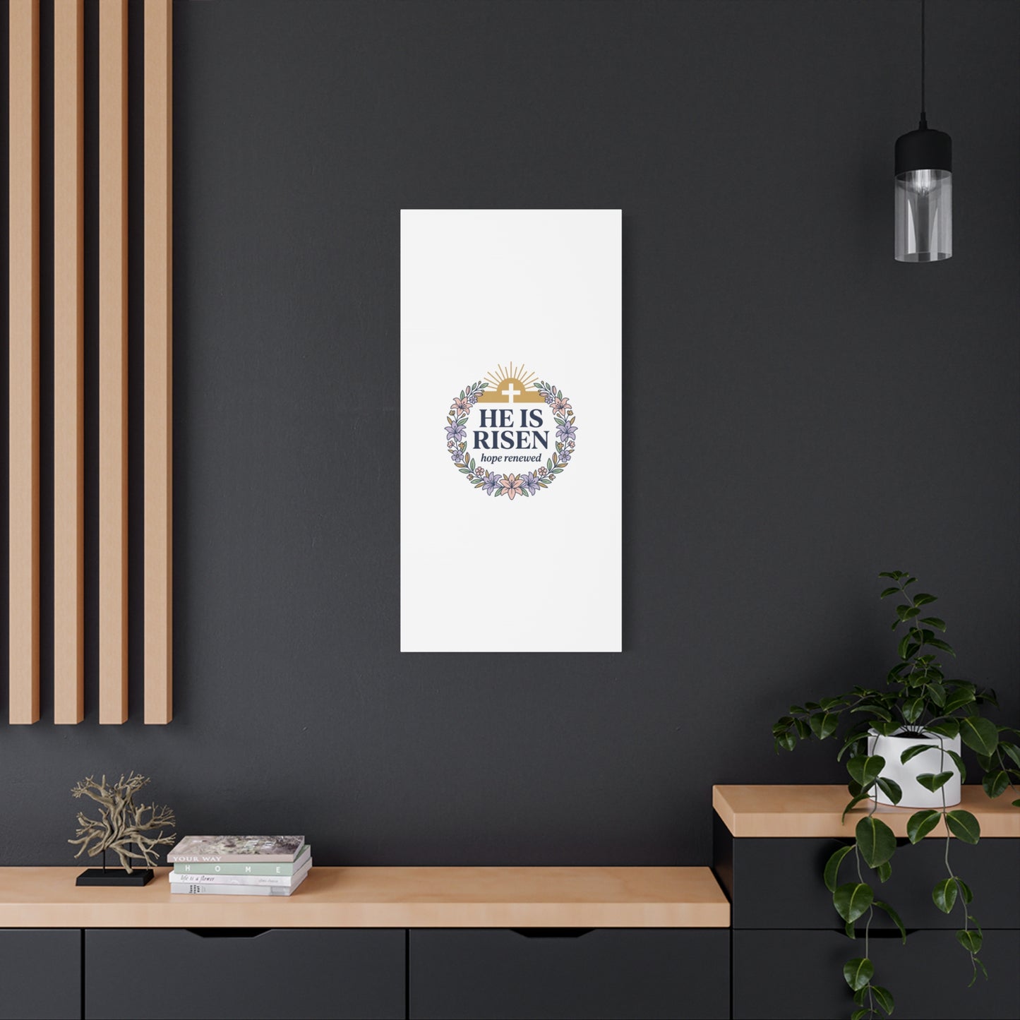 He Is Risen Canvas | Christian Easter Wall Art, Resurrection Scripture