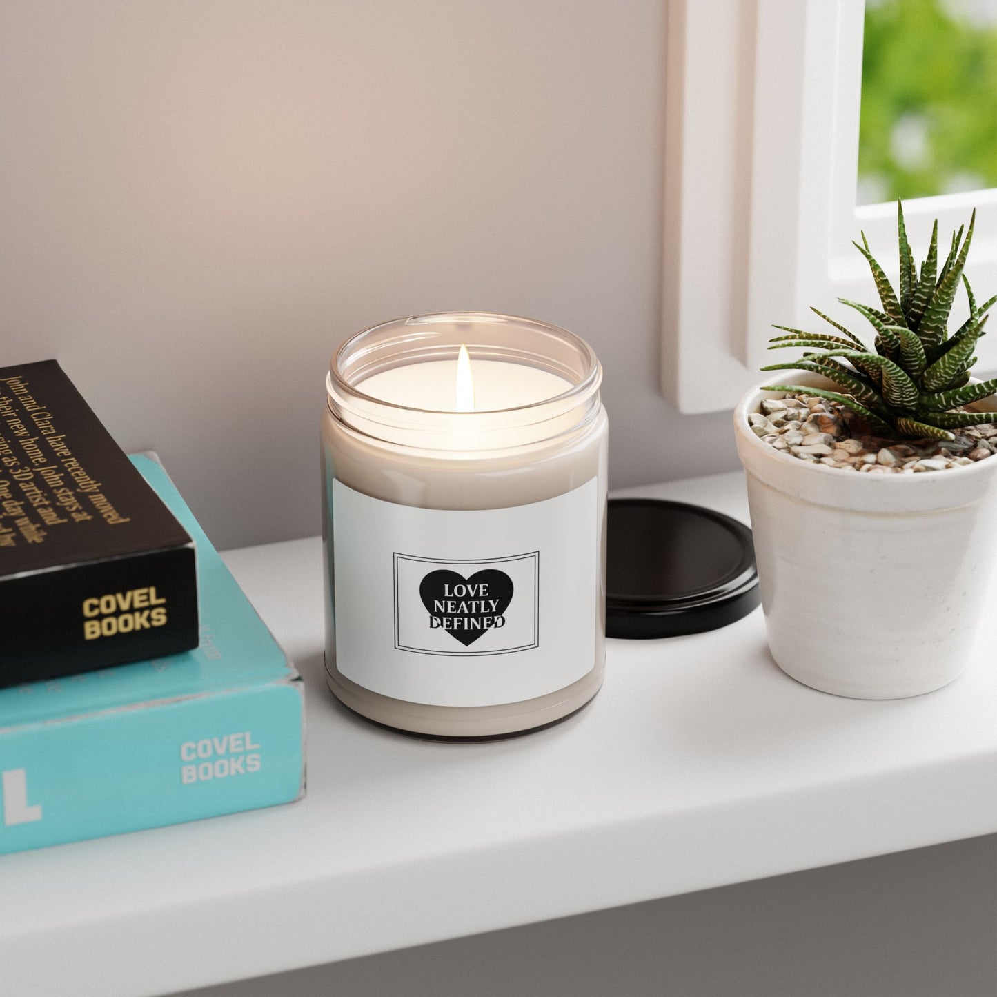 Love Neatly Defined Candle | Minimal Black & White Romance, Editorial Typography