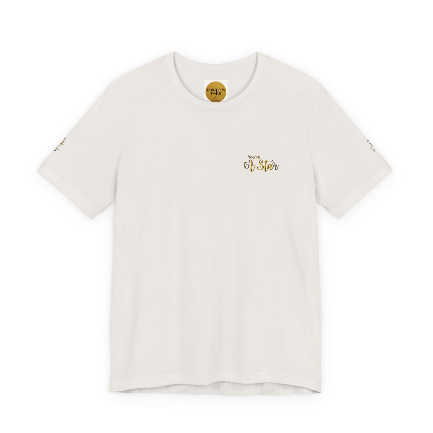 White Bee Graphic Tee — Small Chest & Sleeve Floral Bee Design
