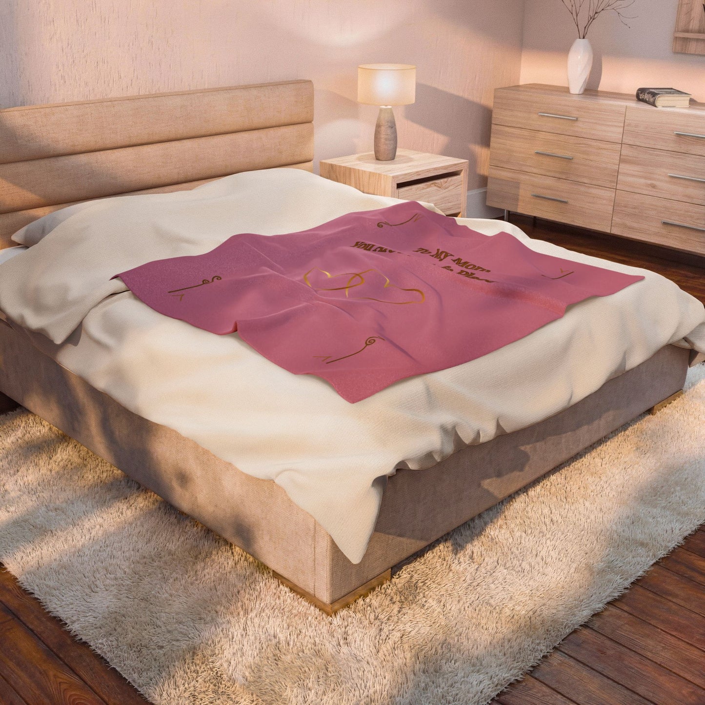 To My Mom Velveteen Blanket – “You Are My Safe Place” Plush Throw for Mother's Day & Comfort