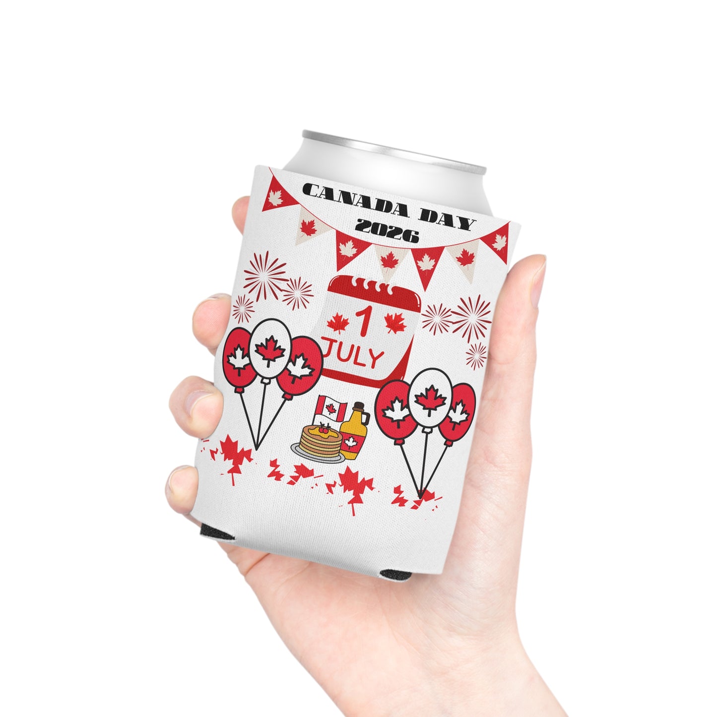 Canada Day Can Cooler — Happy Canada Day 1 July Patriotic Beverage Koozie