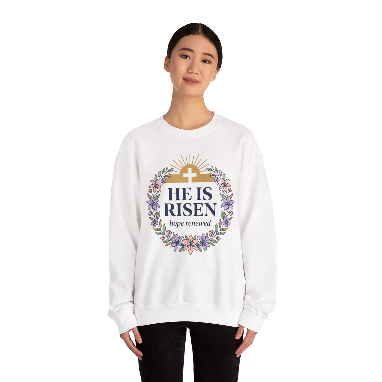 He Is Risen wreath sweatshirt | Christian Easter sweatshirt, resurrection shirt