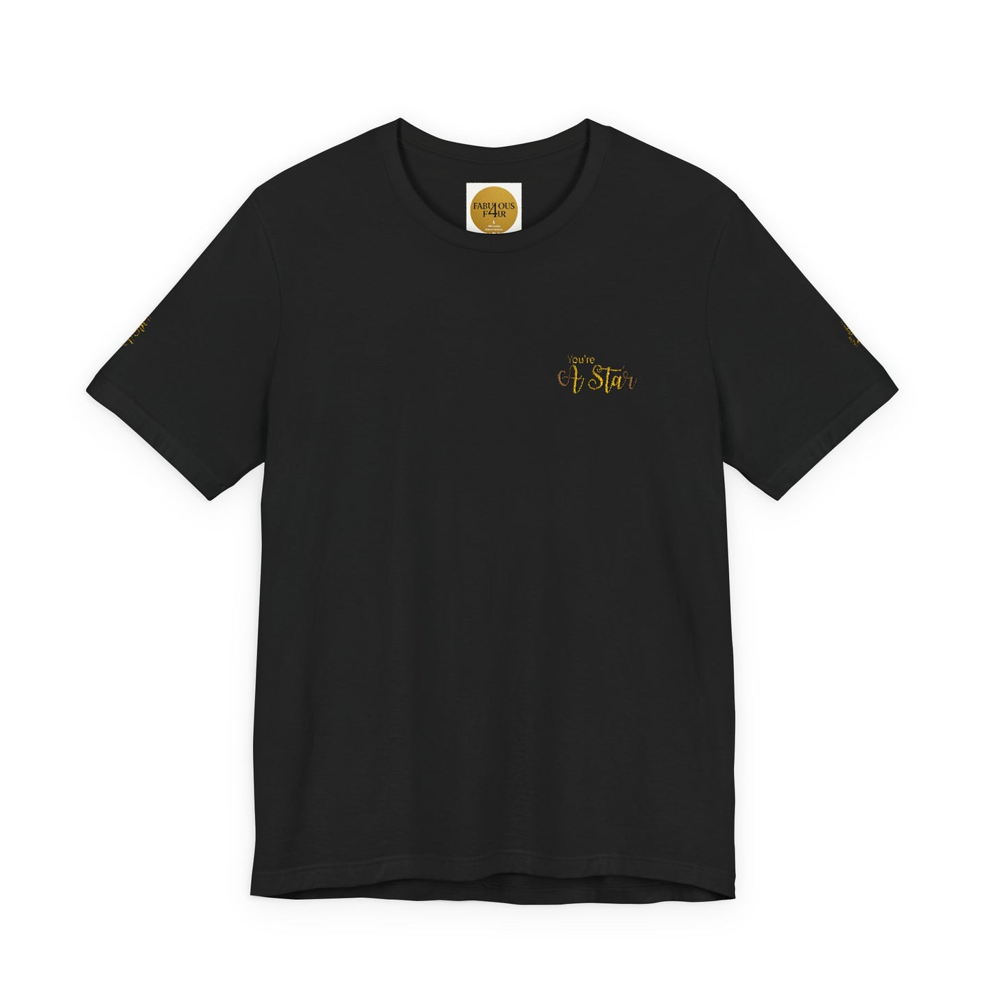 White Bee Graphic Tee — Small Chest & Sleeve Floral Bee Design