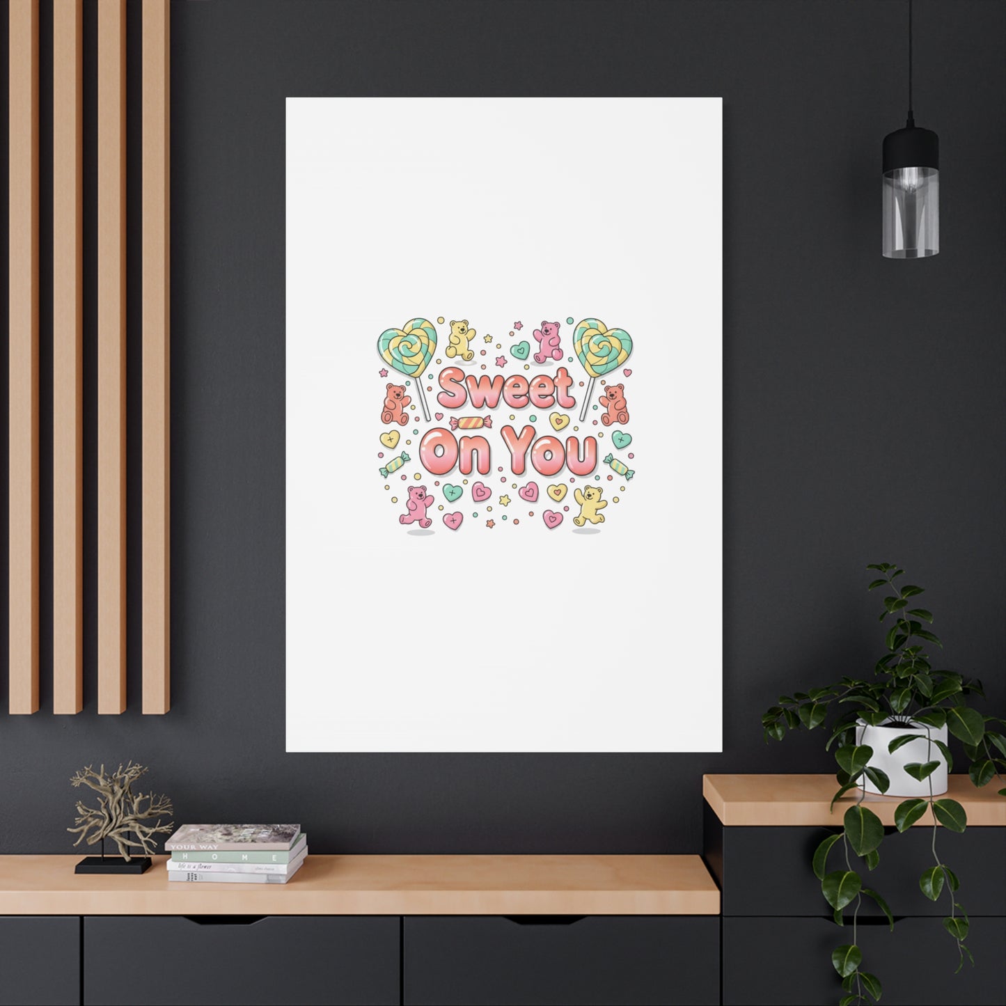 Sweet On You Canvas | Valentine Candycore heart candy pattern, pastel snackcore art
