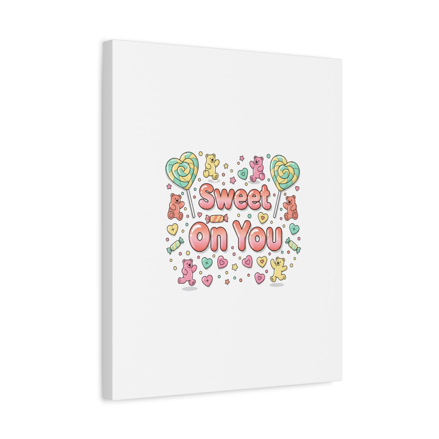 Sweet On You Canvas | Valentine Candycore heart candy pattern, pastel snackcore art