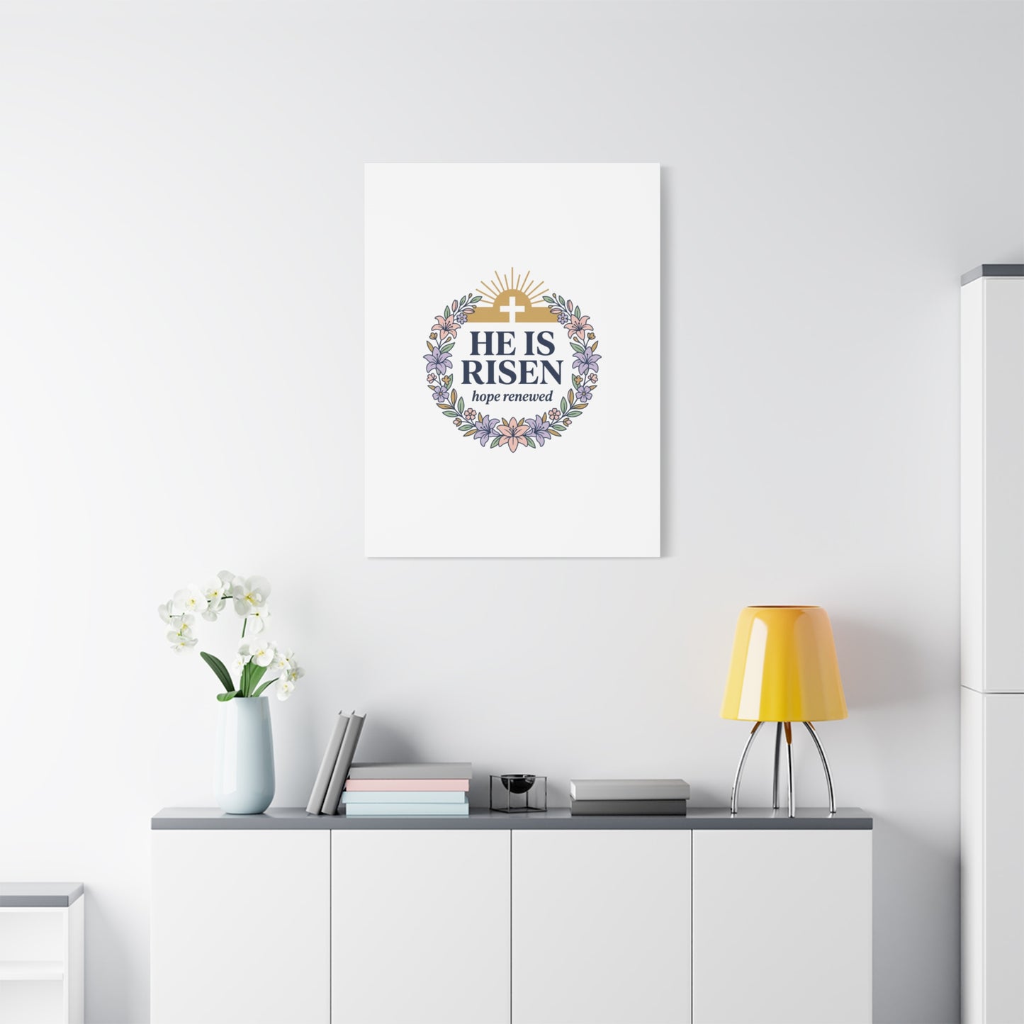 He Is Risen Canvas | Christian Easter Wall Art, Resurrection Scripture
