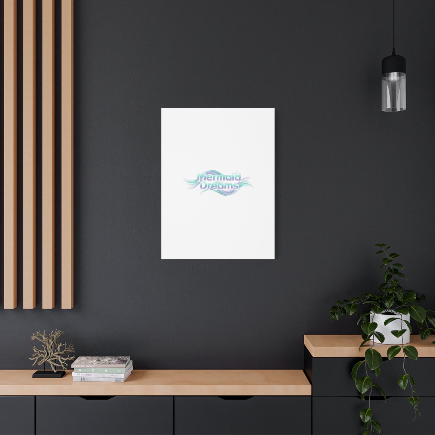 Mermaid Dreams Matte Canvas | iridescent text, pearly word accent