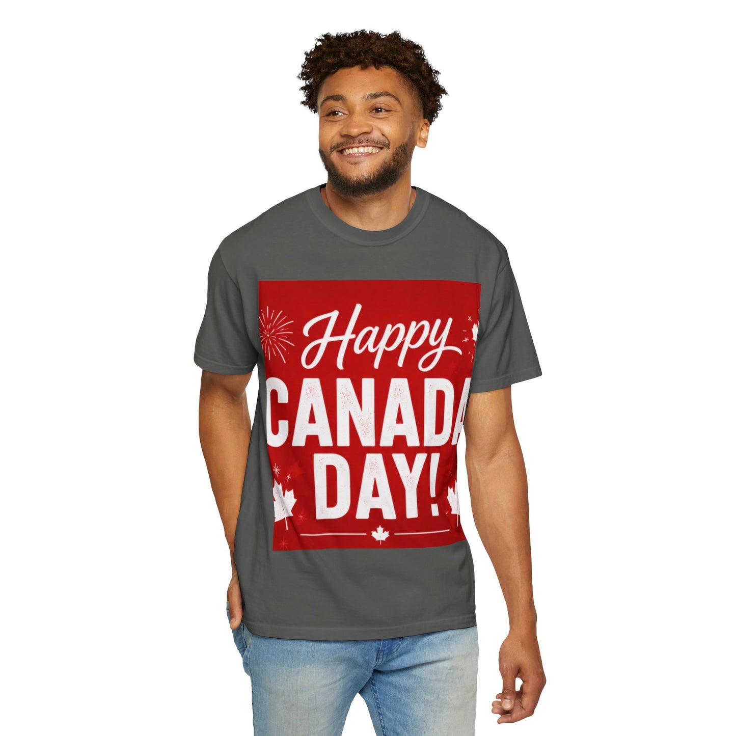 Happy Canada Day T-Shirt — Red Maple Leaf Canada Day Tee