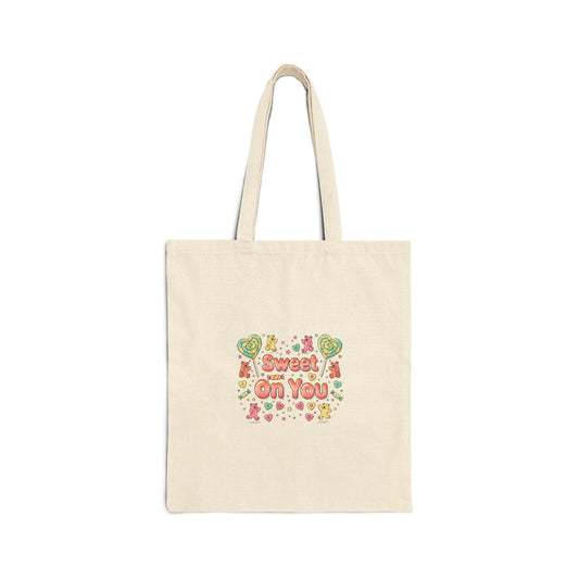 Sweet On You Tote, Valentine Candycore, pastel candy-heart pattern