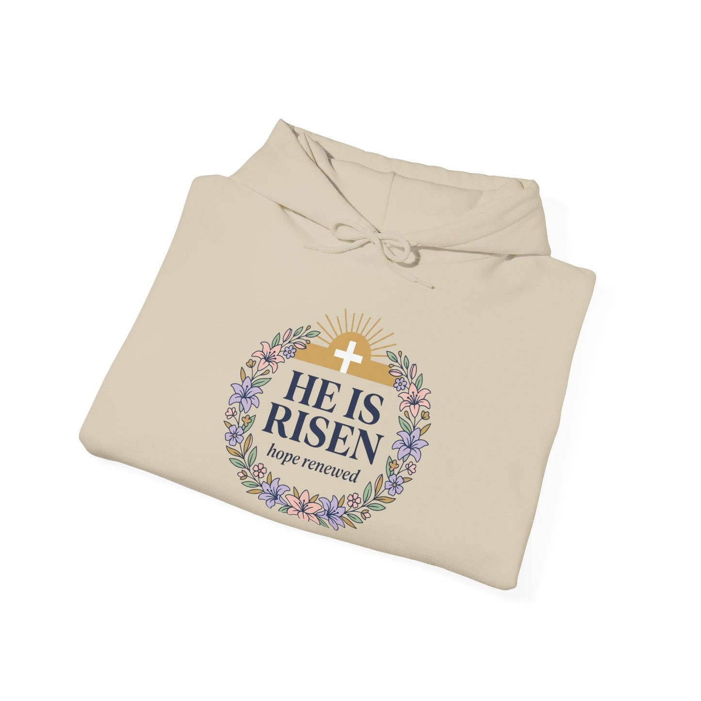 He Is Risen wreath hoodie | Christian Easter sweatshirt, resurrection apparel