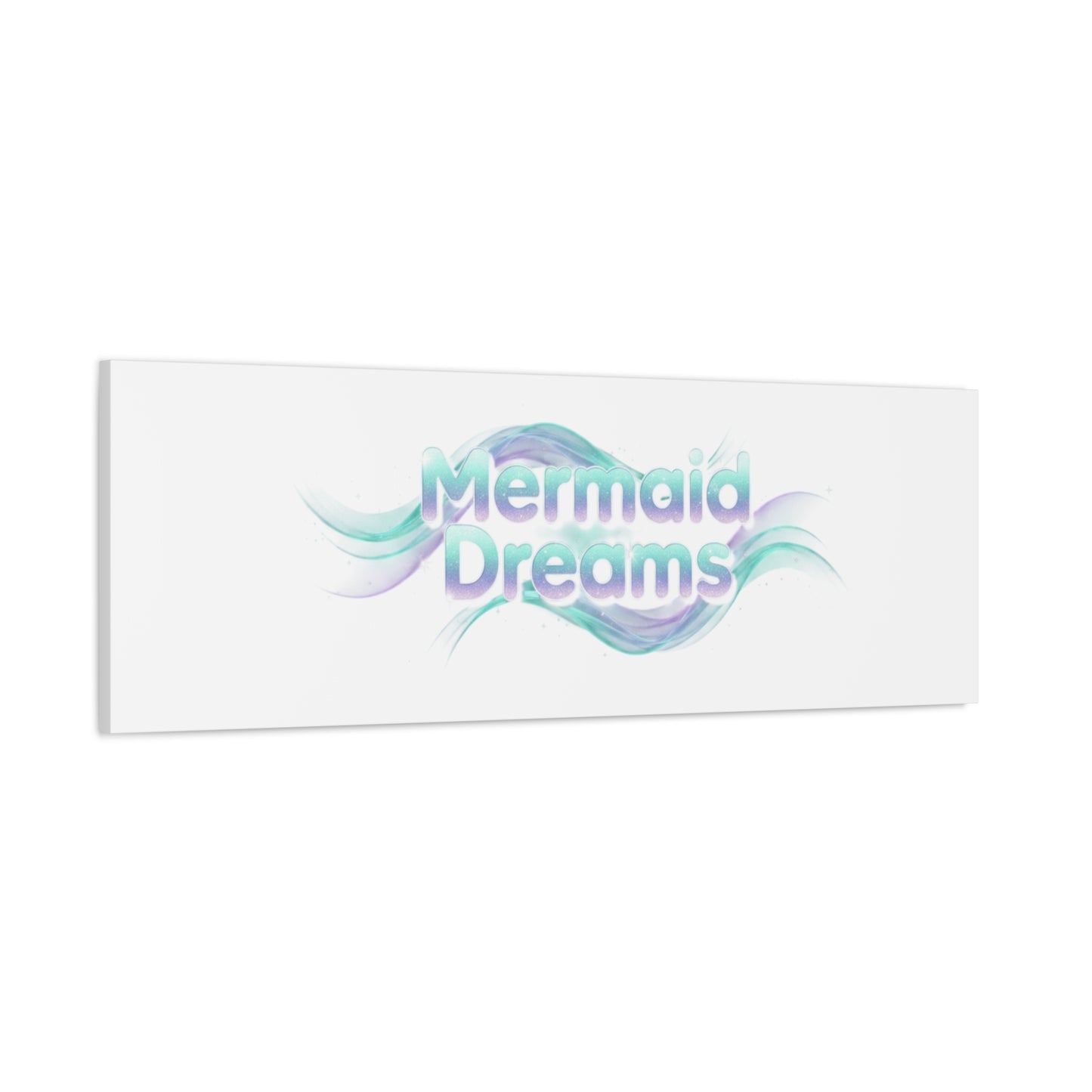 Mermaid Dreams Matte Canvas | iridescent text, pearly word accent