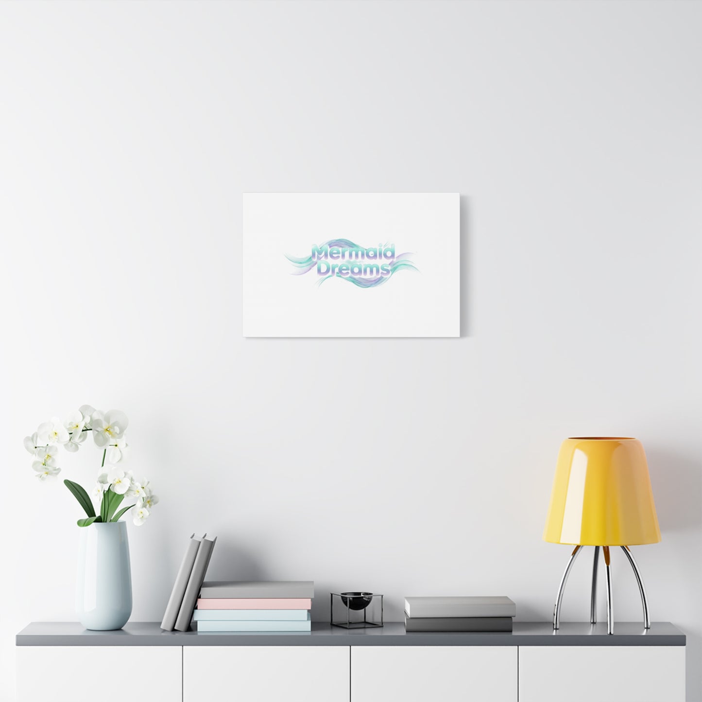 Mermaid Dreams Matte Canvas | iridescent text, pearly word accent
