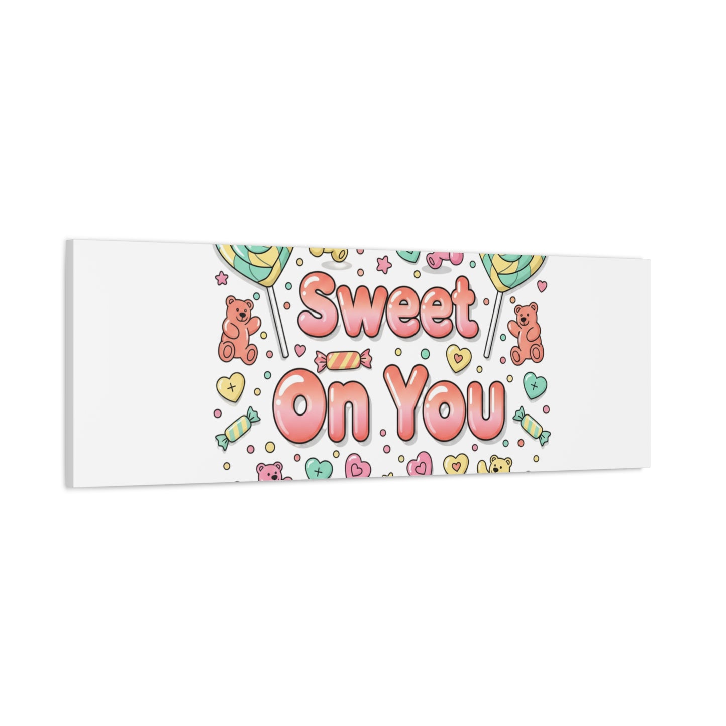 Sweet On You Canvas | Valentine Candycore heart candy pattern, pastel snackcore art