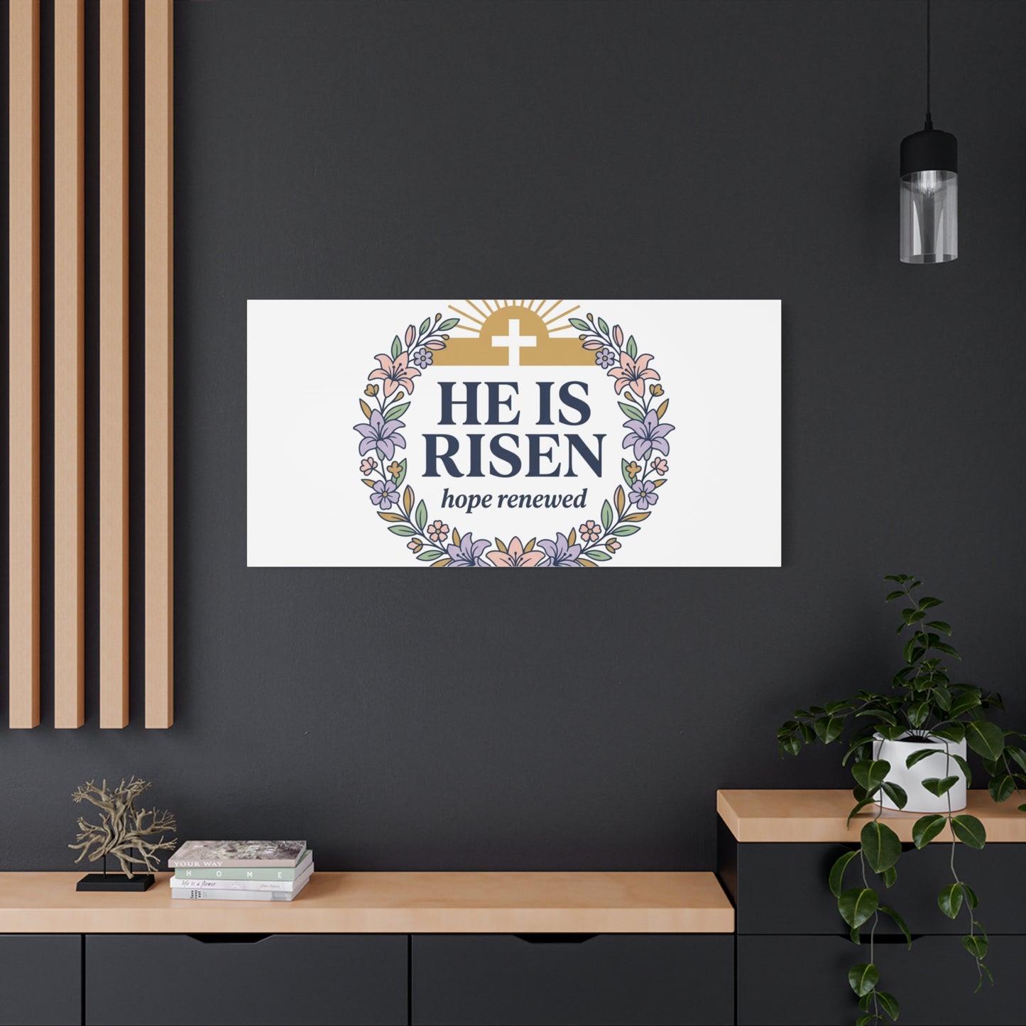He Is Risen Canvas | Christian Easter Wall Art, Resurrection Scripture