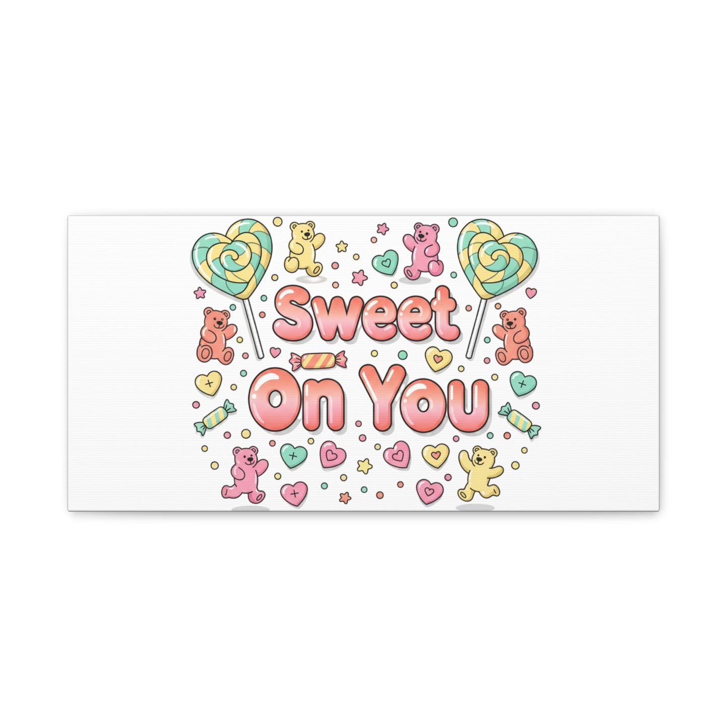 Sweet On You Canvas | Valentine Candycore heart candy pattern, pastel snackcore art