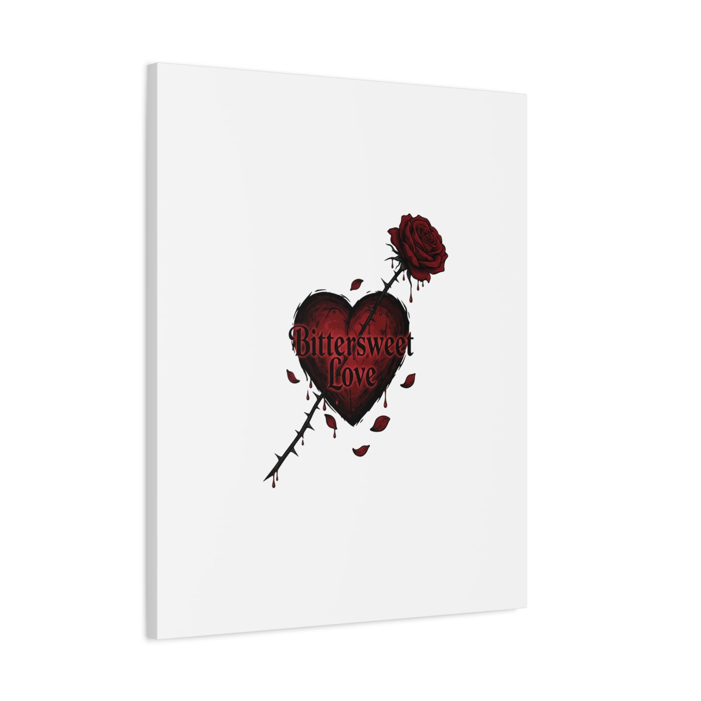 Bittersweet Love heart & thorn rose Canvas | Goth Valentine, Dark Romance Art Print